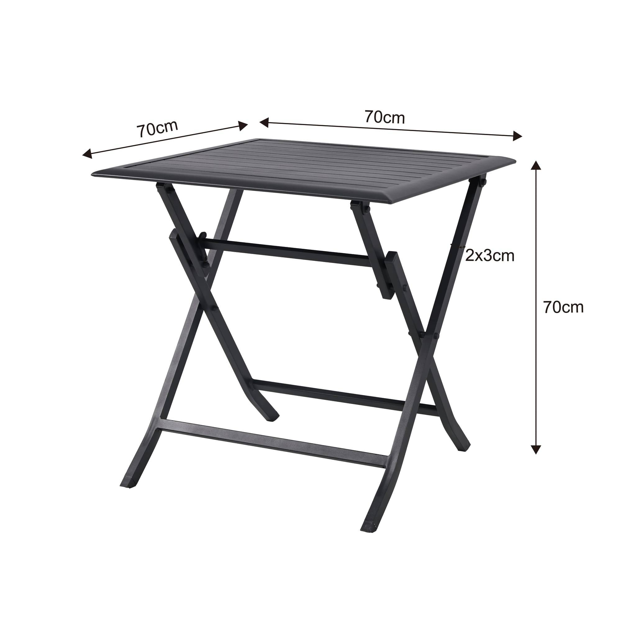 Ecloz - Table de jardin rectangulaire pliante aluminium 2 personnes Ferrand anthracite ECLOZ - Image 2