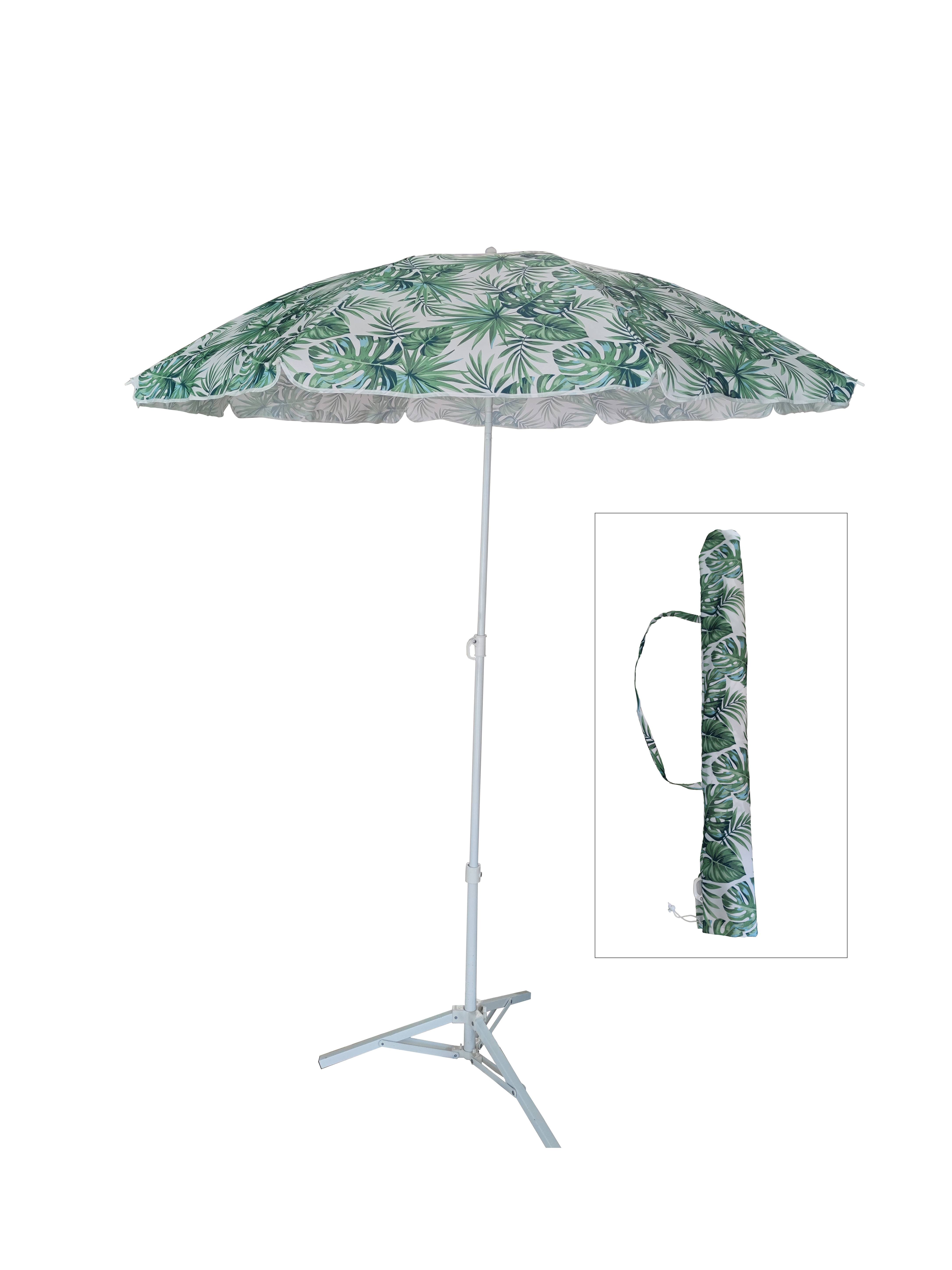 Ecloz - Parasol de plage rond 1,6x1,6m 140g/m² motif imprimé Fez ECLOZ
