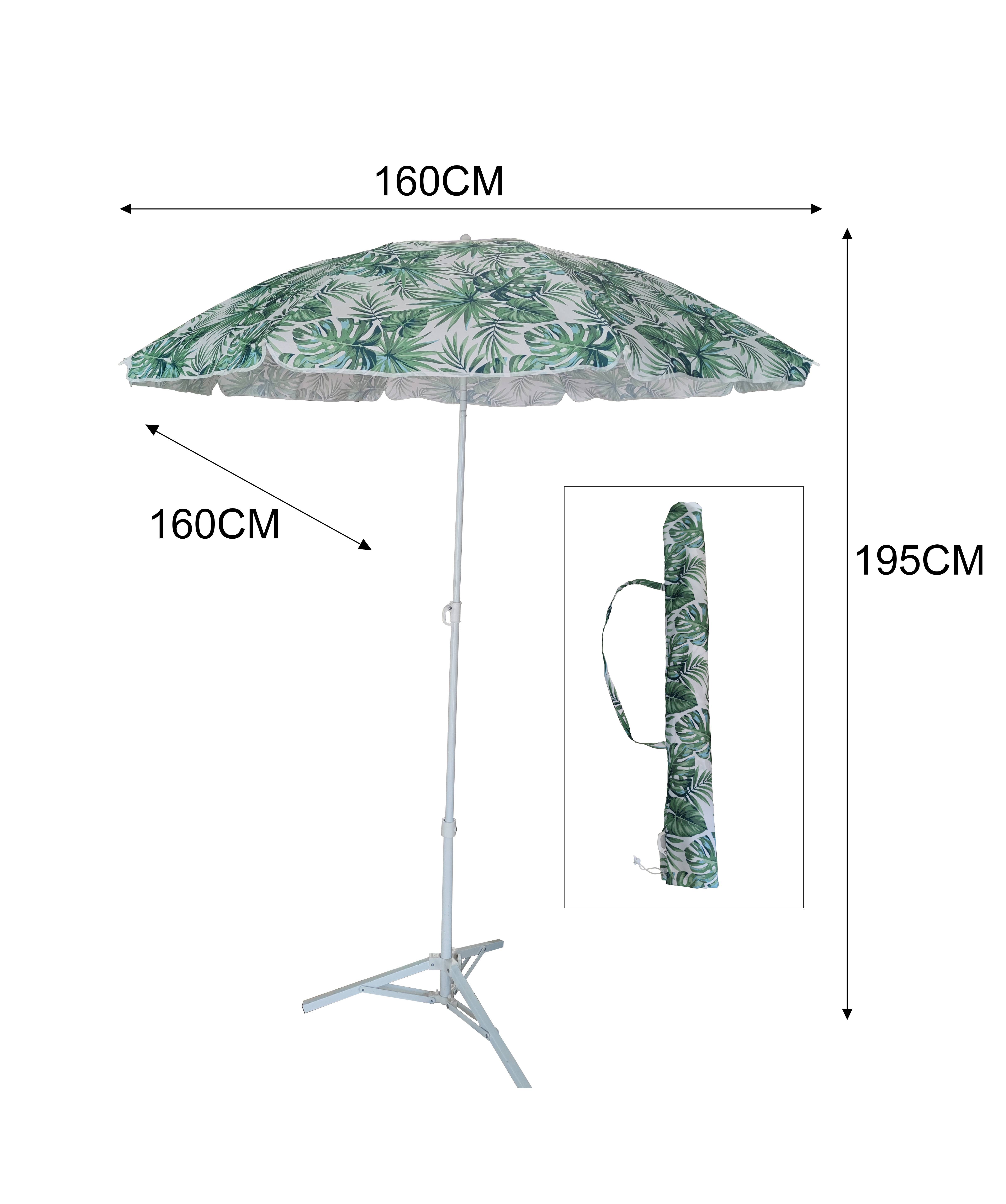 Ecloz - Parasol de plage rond 1,6x1,6m 140g/m² motif imprimé Fez ECLOZ - Image 2