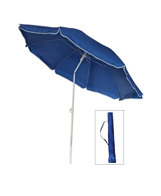 Ecloz - Parasol de plage rond 1,6x1,6m 140g/m² bleu Fez ECLOZ - Image 1