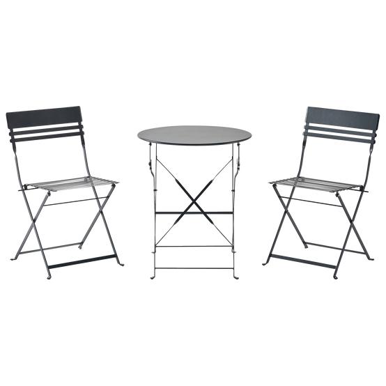 Ecloz - Salon de jardin balcon acier pliant 2 personnes anthracite Faro ECLOZ - Image 8