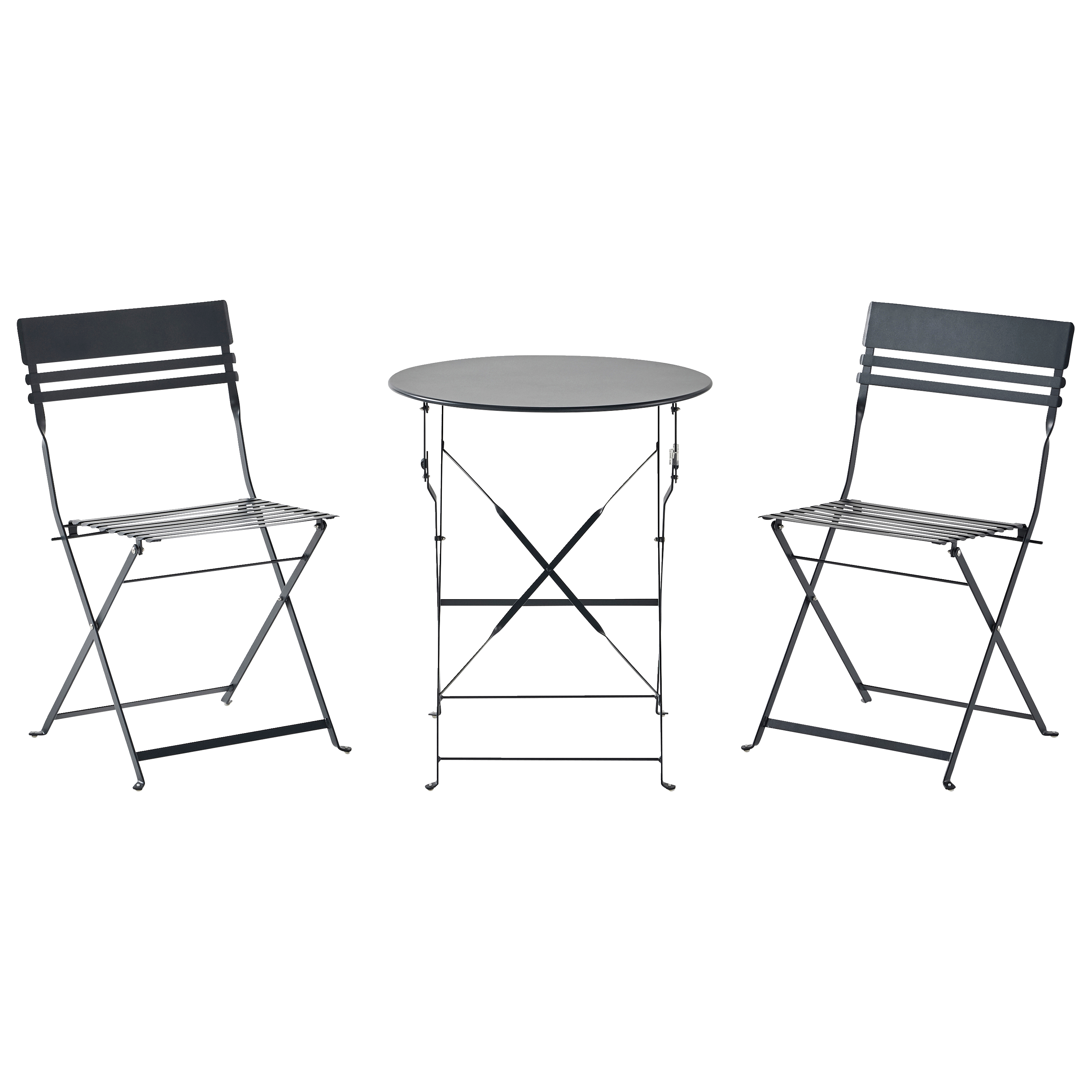 Ecloz - Salon de jardin balcon acier pliant 2 personnes anthracite Faro ECLOZ - Image 8