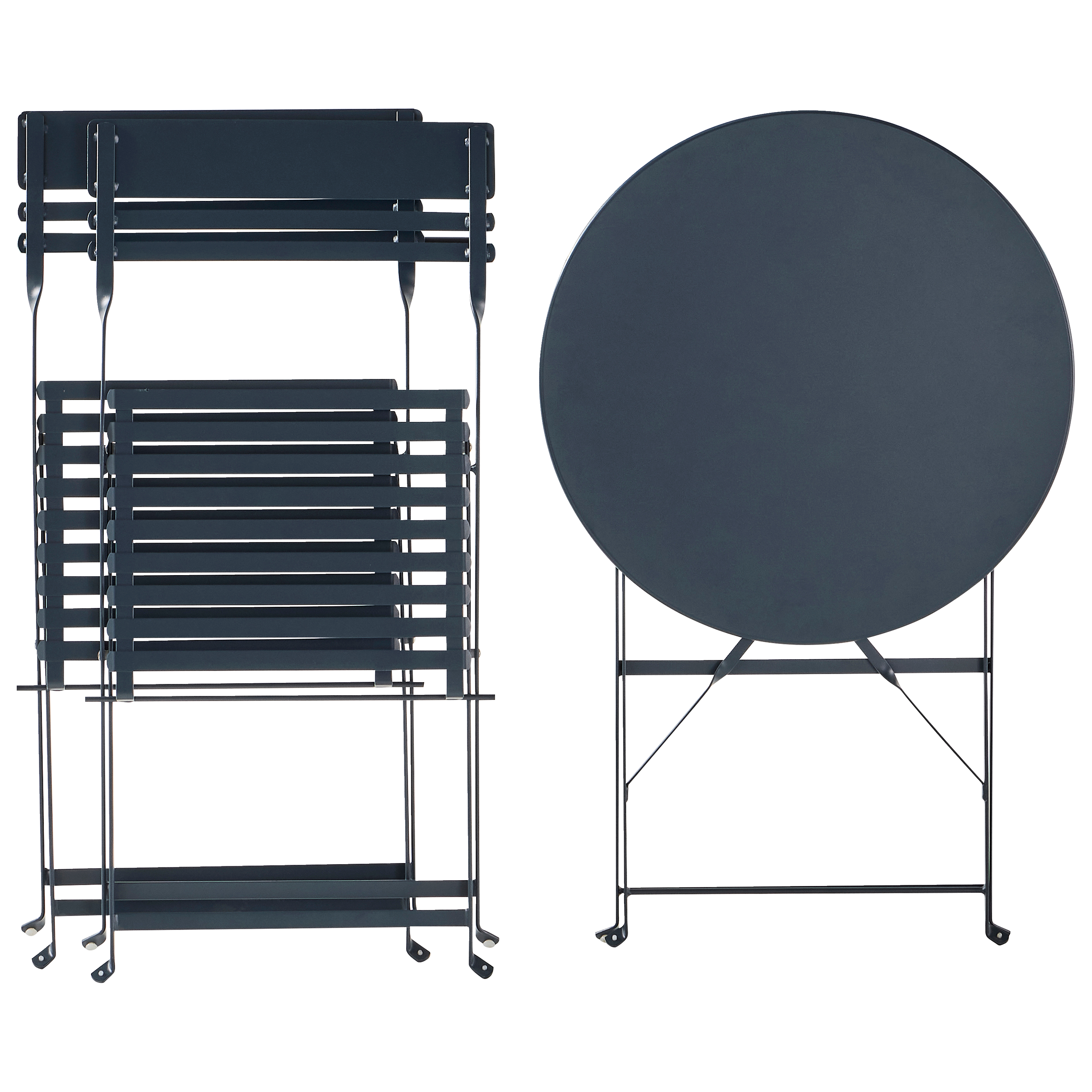 Ecloz - Salon de jardin balcon acier pliant 2 personnes anthracite Faro ECLOZ - Image 10