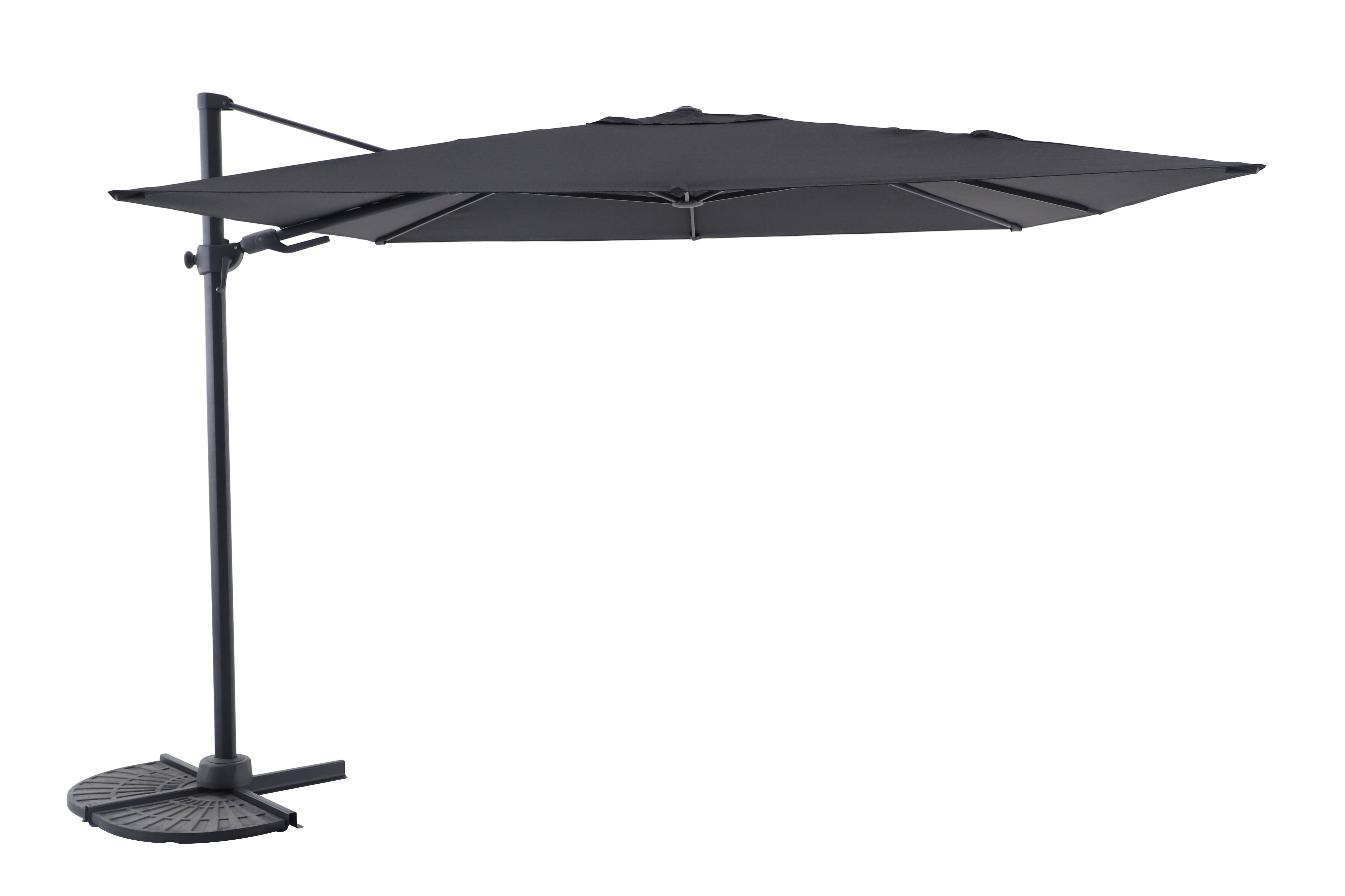 Ecloz - Parasol desplazado inclinable cuadrado poliéster 3x3M 220g/m² antracita Eren ECLOZ