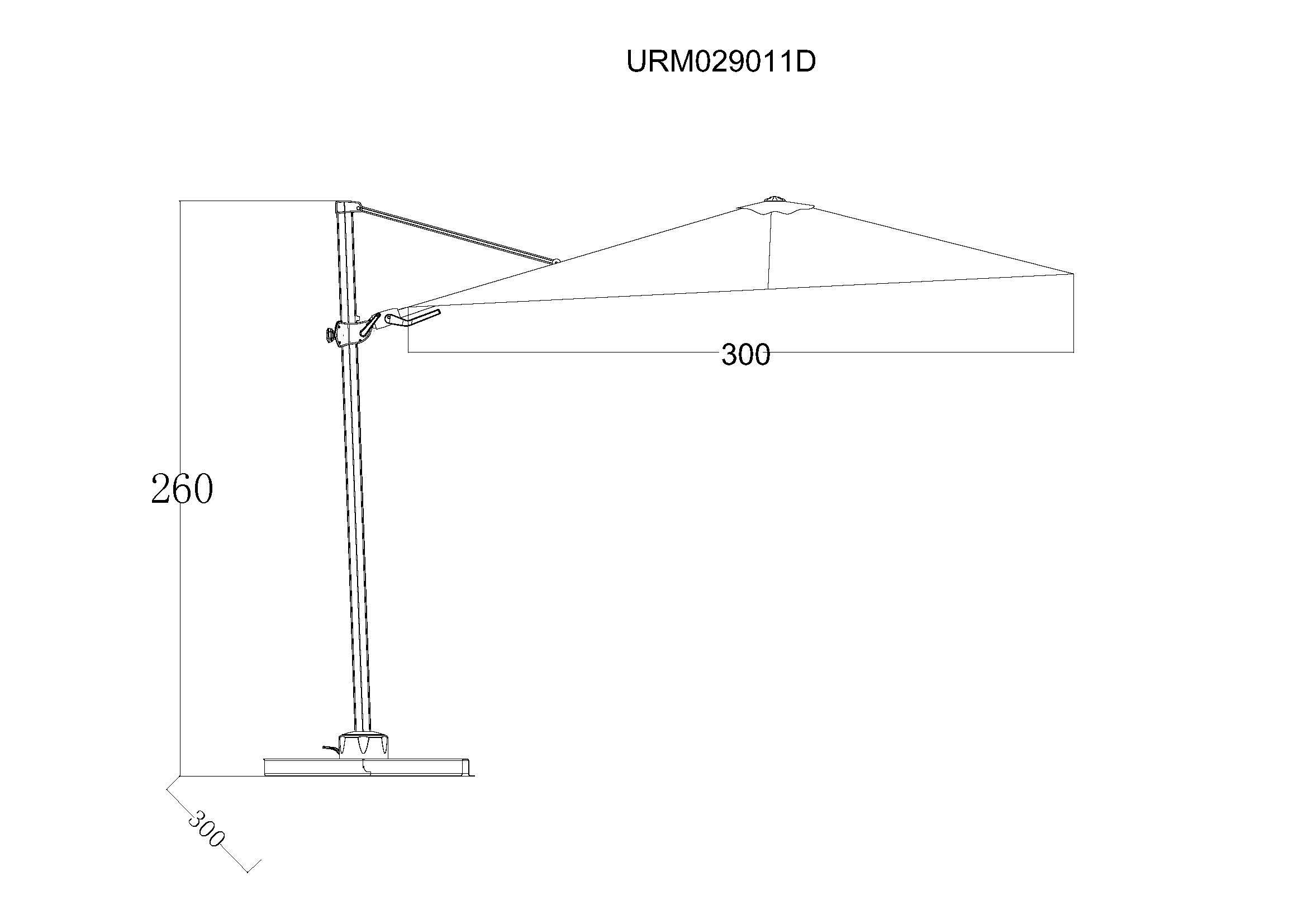 Ecloz - Parasol déporté inclinable carré polyester 3x3M 220g/m² anthracite Eren ECLOZ - Imagen 2