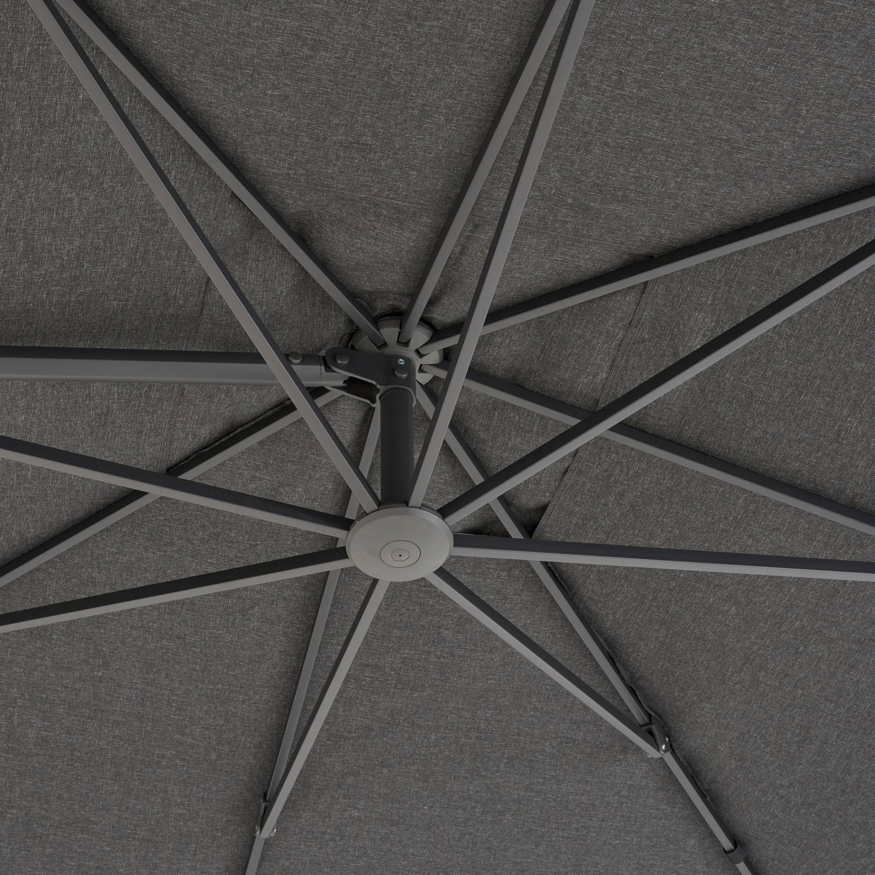 Ecloz - Parasol déporté inclinable carré polyester 3x3M 220g/m² anthracite Eren ECLOZ - Imagen 8
