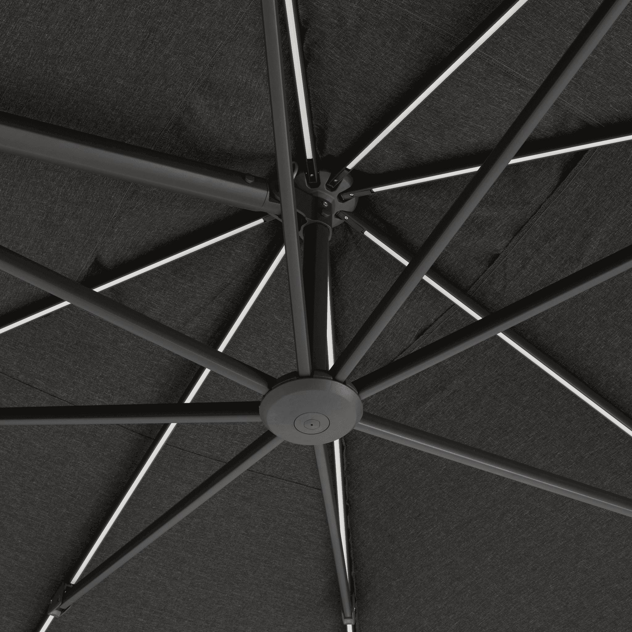 Parasol déporté inclinable à LED rectangulaire 3x4M gris 220g/m² anthracite Edric ECLOZ - Imagen 3