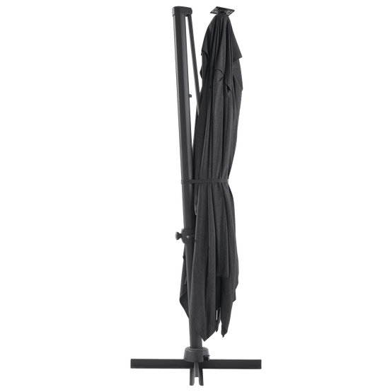 Parasol déporté inclinable à LED rectangulaire 3x4M gris 220g/m² anthracite Edric ECLOZ - Image 2
