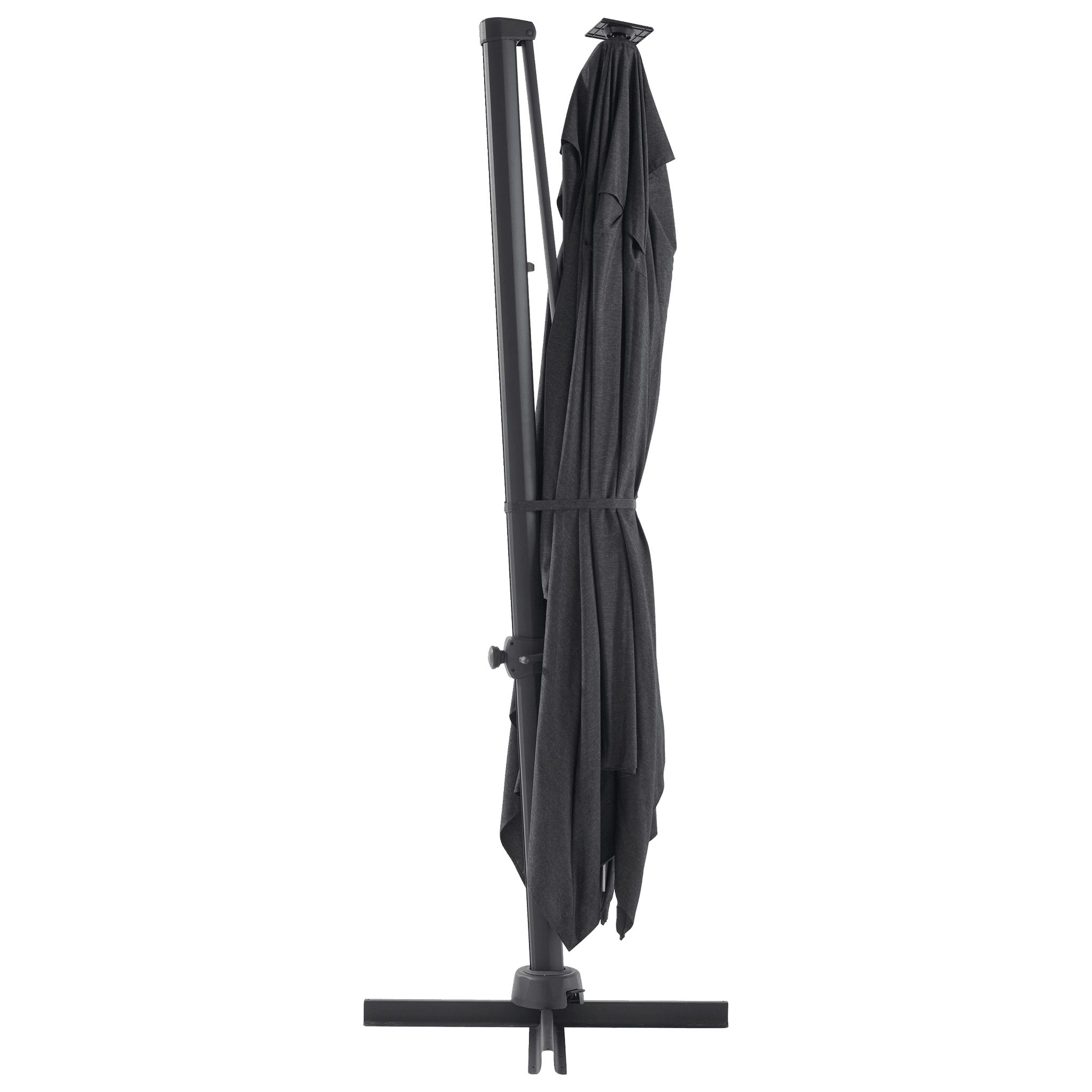 Parasol déporté inclinable à LED rectangulaire 3x4M gris 220g/m² anthracite Edric ECLOZ - Imagen 2