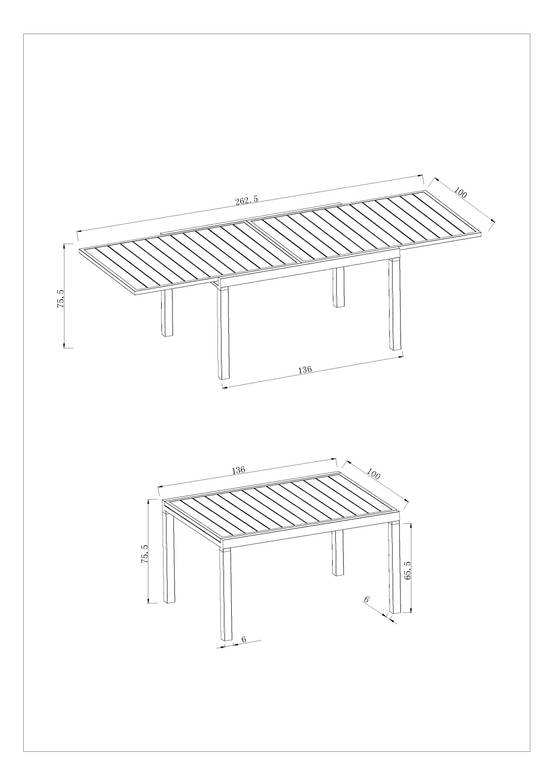 Ecloz - Table de jardin rectangulaire extensible aluminium 6/10 personnes anthracite Folco ECLOZ - Image 6