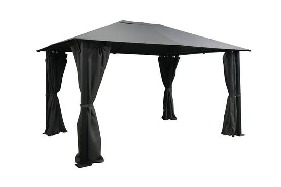 Ecloz - Tonnelle rideau acier et polyester 3x4m anthracite ECLOZ - Image 1