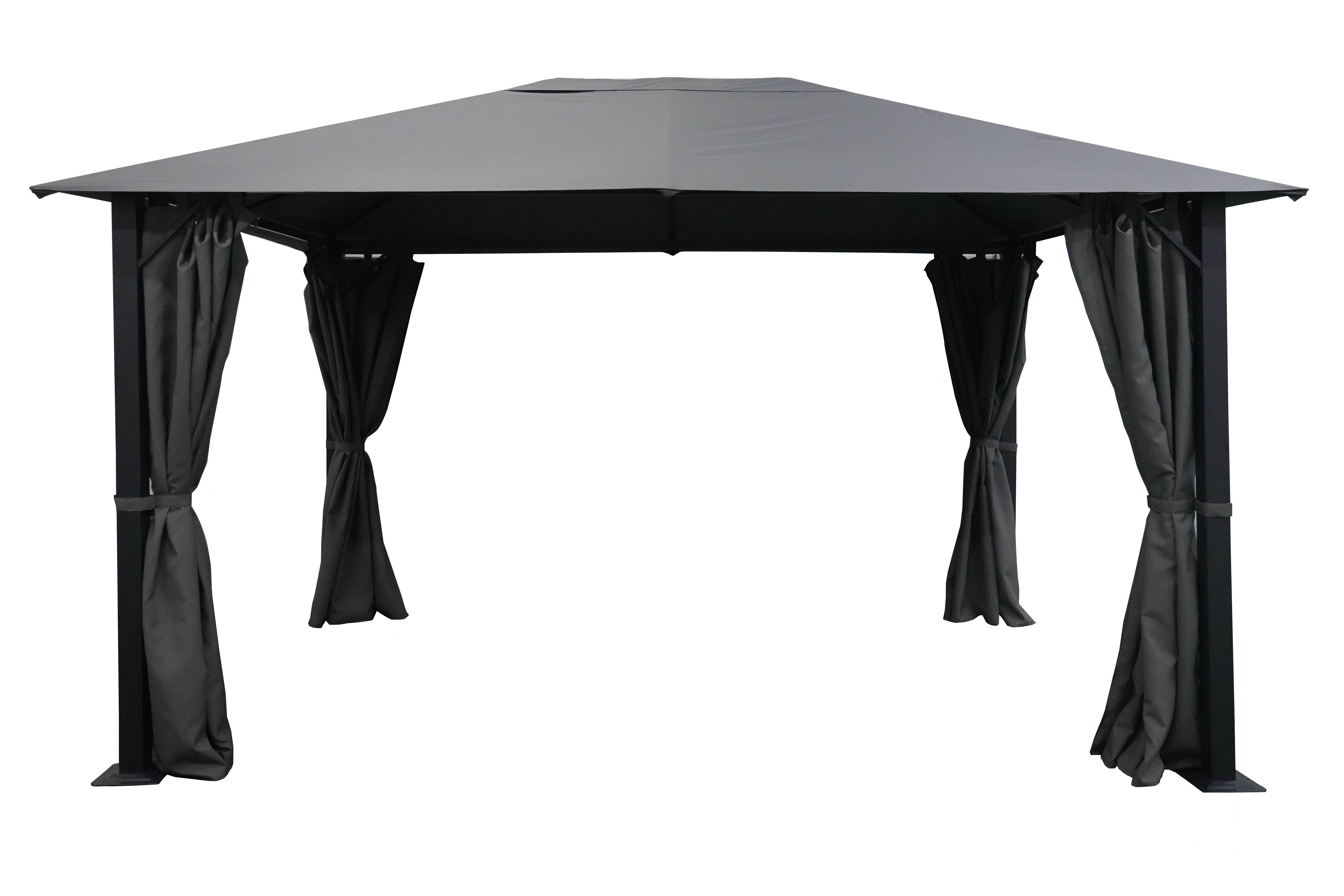 Ecloz - Tonnelle rideau acier et polyester 3x4m anthracite ECLOZ - Imagen 7