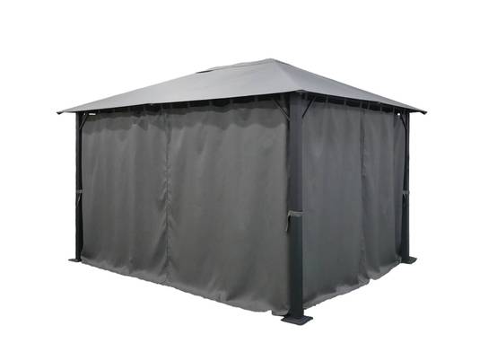 Ecloz - Tonnelle rideau acier et polyester 3x4m anthracite ECLOZ - Image 5