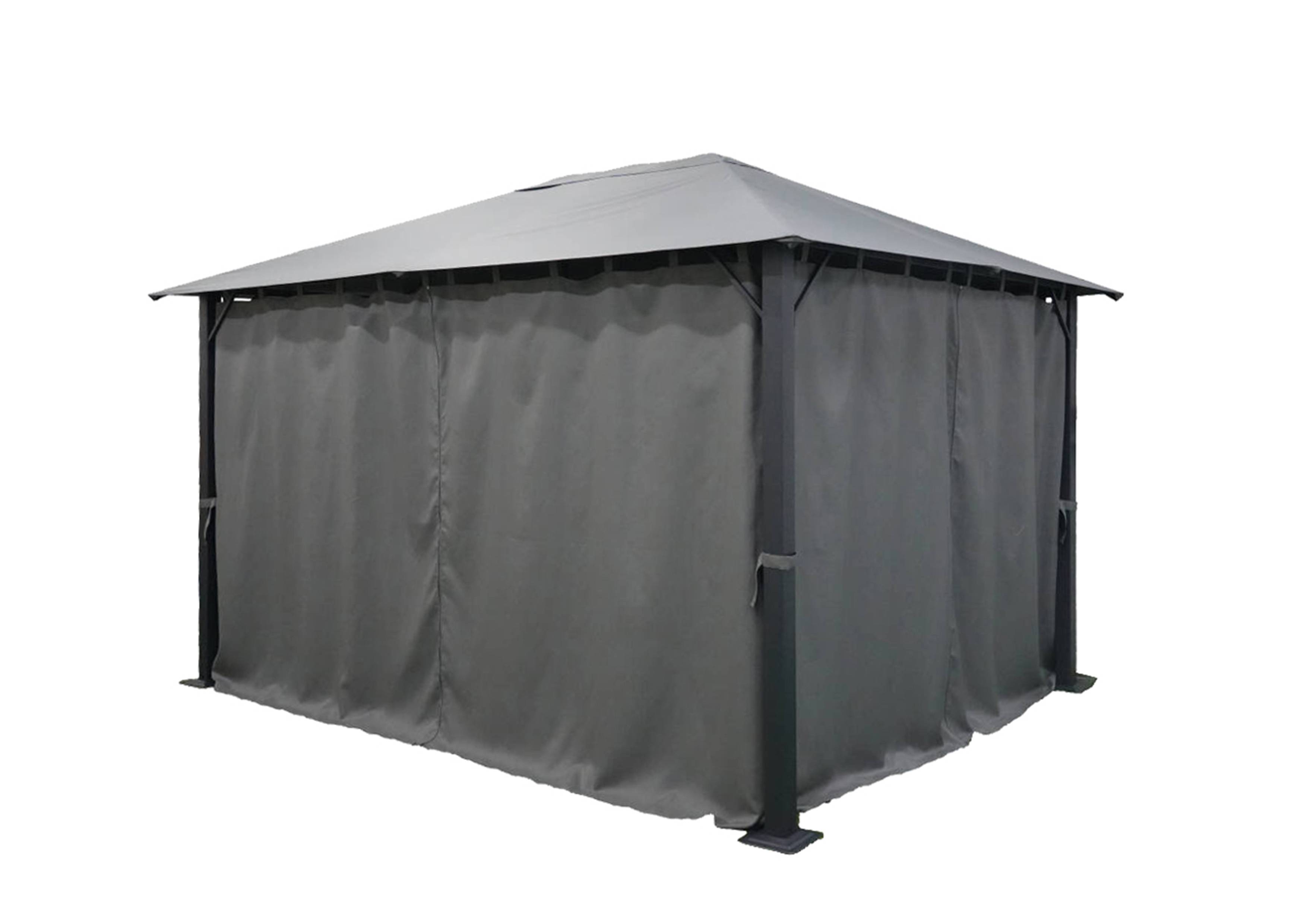Ecloz - Tonnelle rideau acier et polyester 3x4m anthracite ECLOZ - Imagen 5