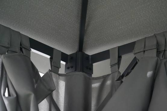 Ecloz - Tonnelle rideau acier et polyester 3x4m anthracite ECLOZ - Image 2