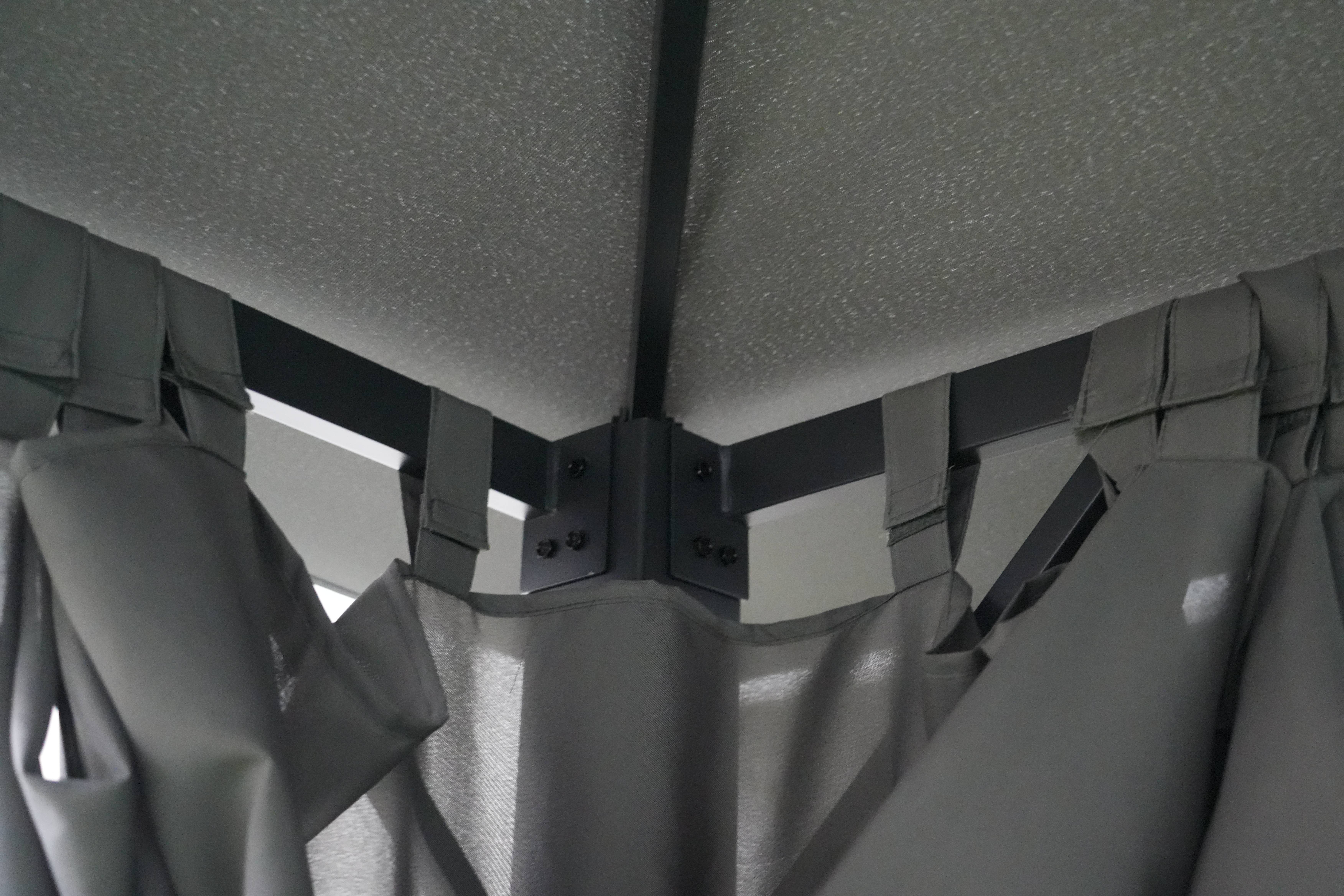 Ecloz - Tonnelle rideau acier et polyester 3x4m anthracite ECLOZ - Imagen 2