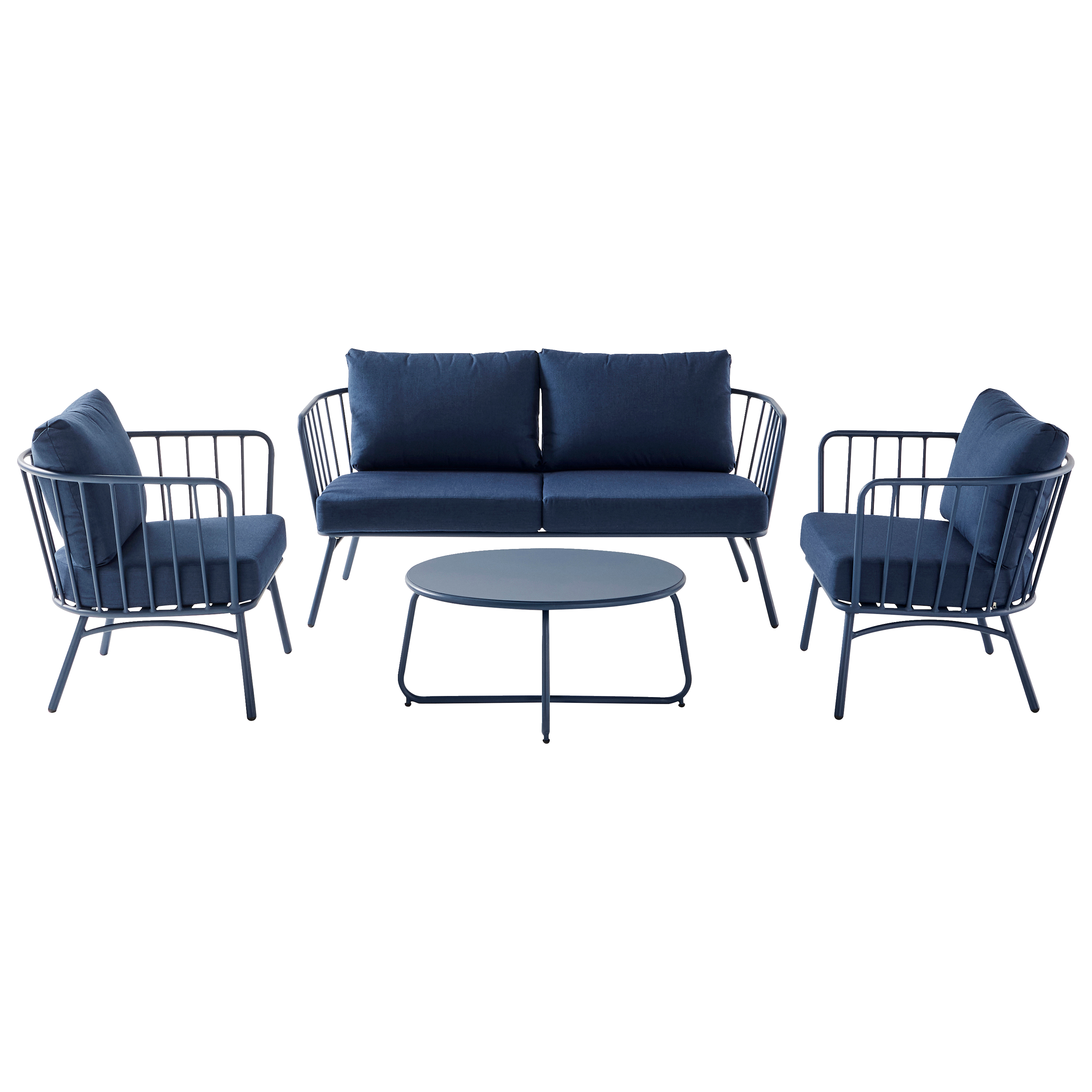 Ecloz - Salon de jardin détente acier 4 personnes bleu Freddy ECLOZ - Image 9