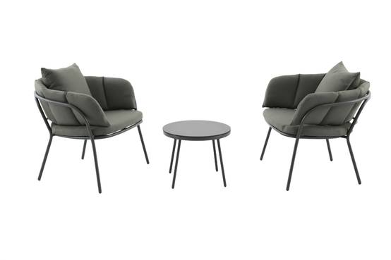 Ecloz - Salon de jardin détente acier polyester 2 personnes vert Flavien ECLOZ - Image 1