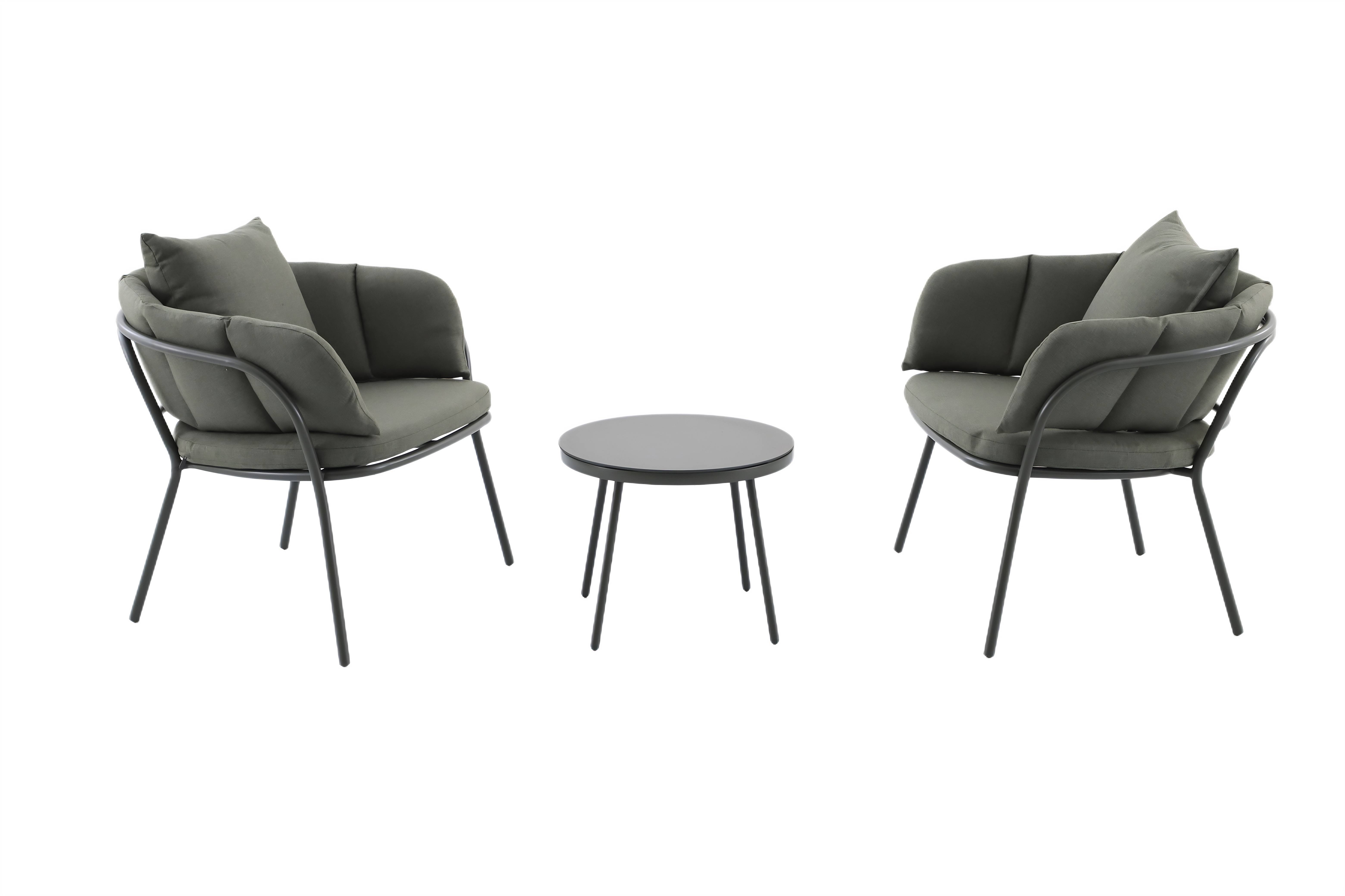 Ecloz - Salon de jardin détente acier polyester 2 personnes vert Flavien ECLOZ - Imagen 1