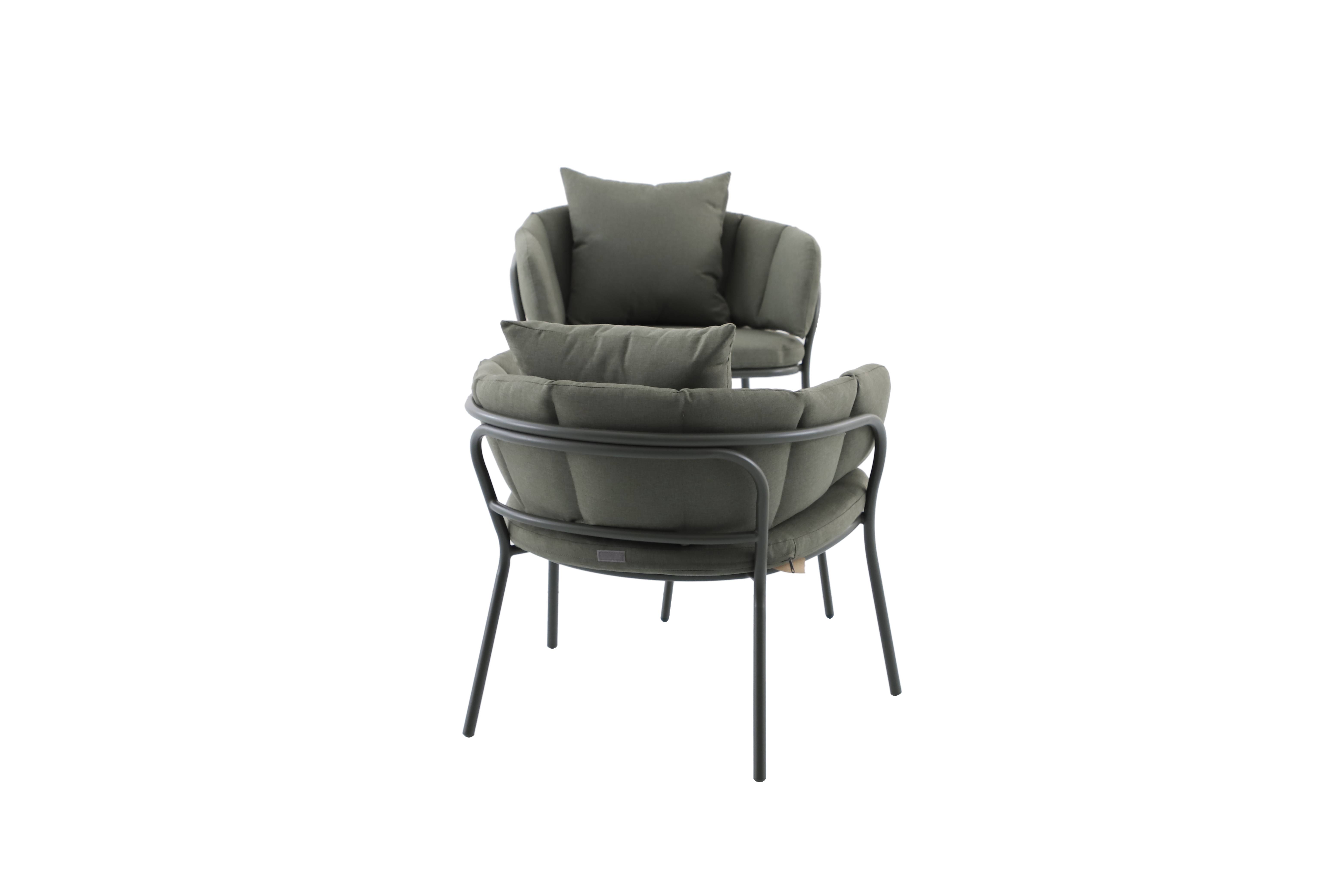 Ecloz - Salon de jardin détente acier polyester 2 personnes vert Flavien ECLOZ - Imagen 4
