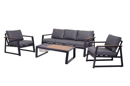 Ecloz - Salon de jardin détente alu polyester 5 personnes Fabien ECLOZ - Image 1