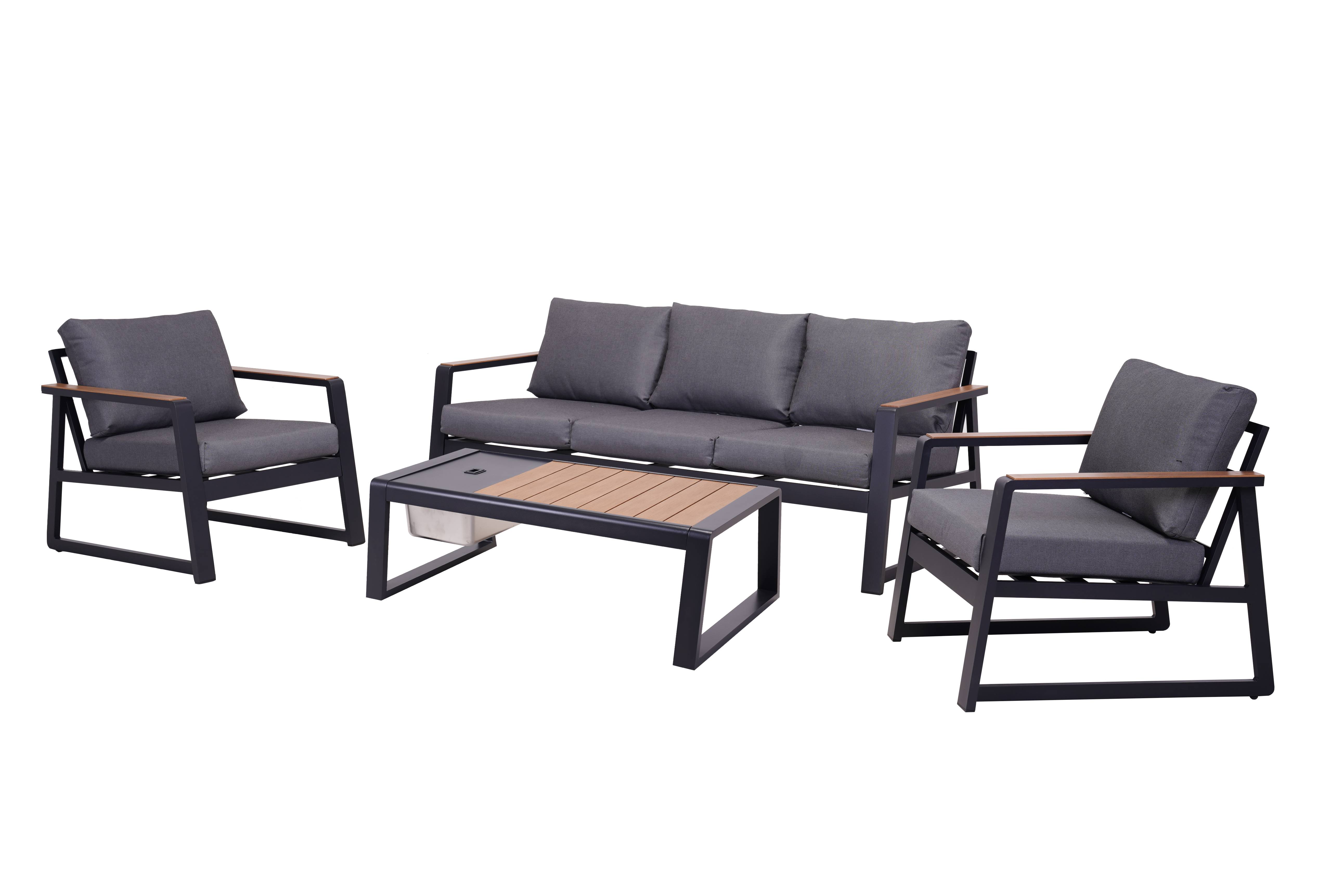 Ecloz - Salon de jardin détente alu polyester 5 personnes Fabien ECLOZ - Image 1
