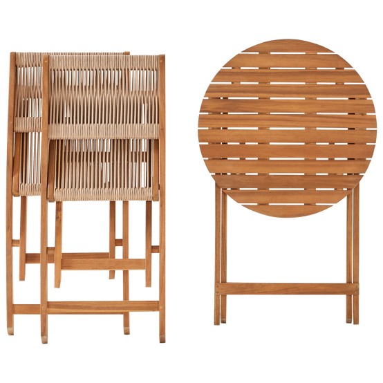 Ecloz - Salon de jardin balcon bois 2 personnes beige Esmee ECLOZ - Image 10