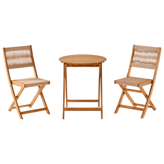 Ecloz - Salon de jardin balcon bois 2 personnes beige Esmee ECLOZ - Image 8