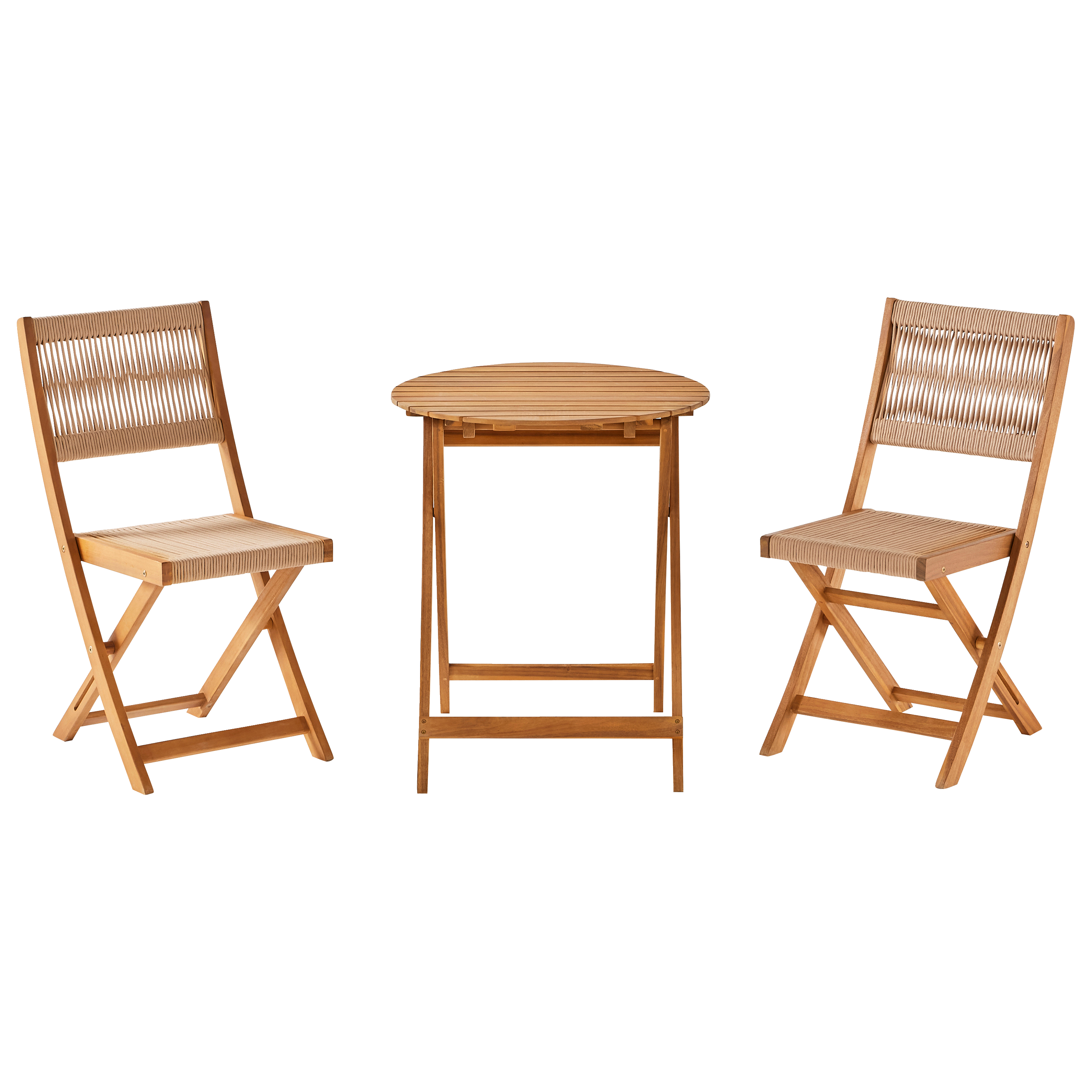 Ecloz - Salon de jardin balcon bois 2 personnes beige Esmee ECLOZ - Imagen 8
