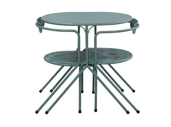 Ecloz - Salon de jardin balcon encastrable acier 2 personnes vert Floreal ECLOZ - Image 1