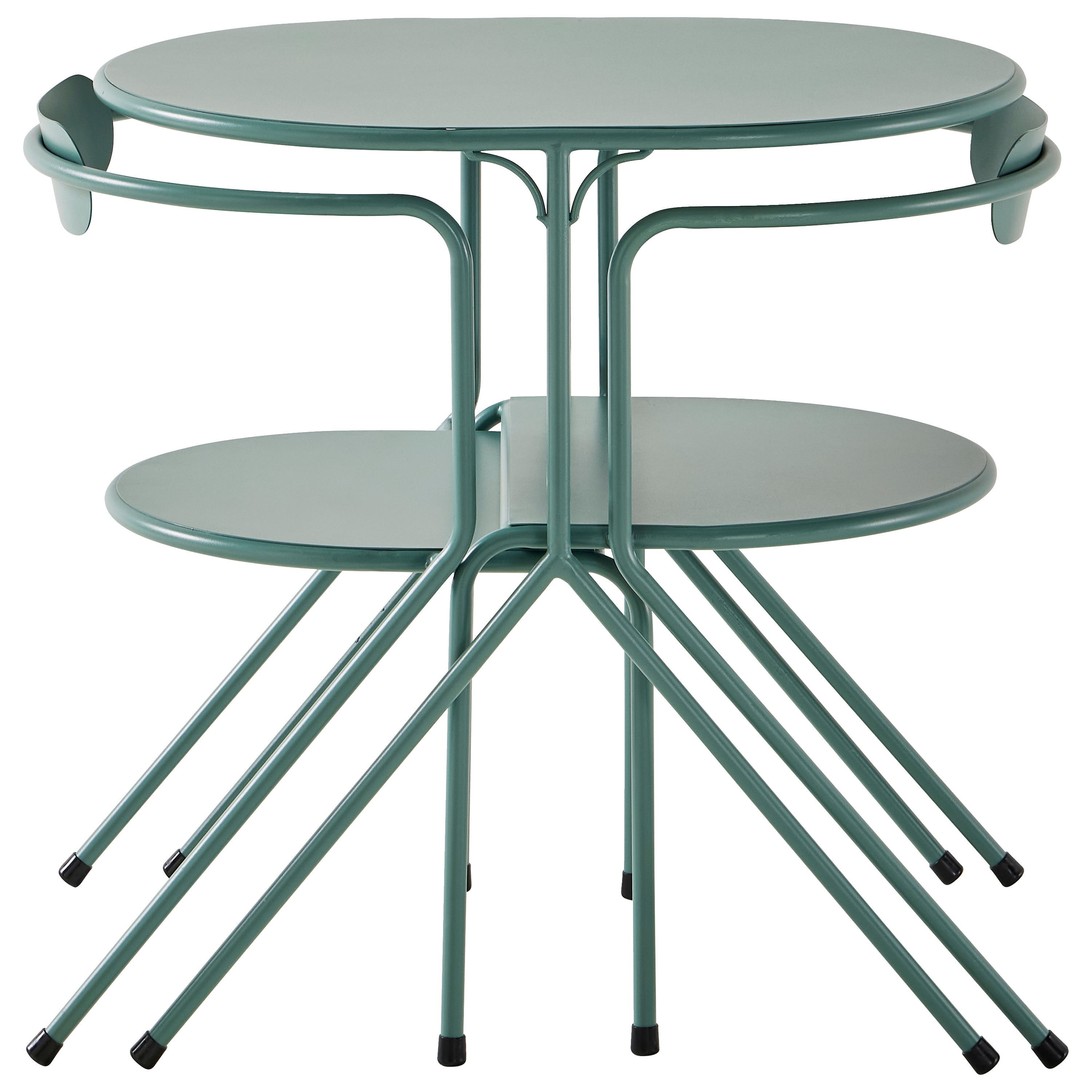 Ecloz - Salon de jardin balcon encastrable acier 2 personnes vert Floreal ECLOZ - Image 10