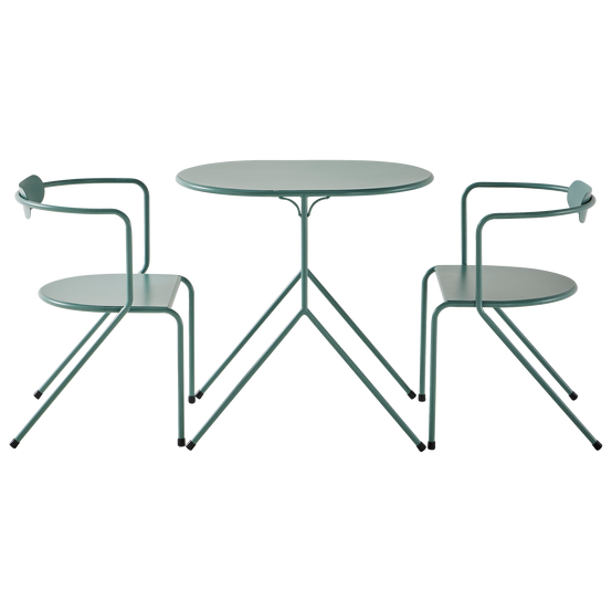 Ecloz - Salon de jardin balcon encastrable acier 2 personnes vert Floreal ECLOZ - Image 9