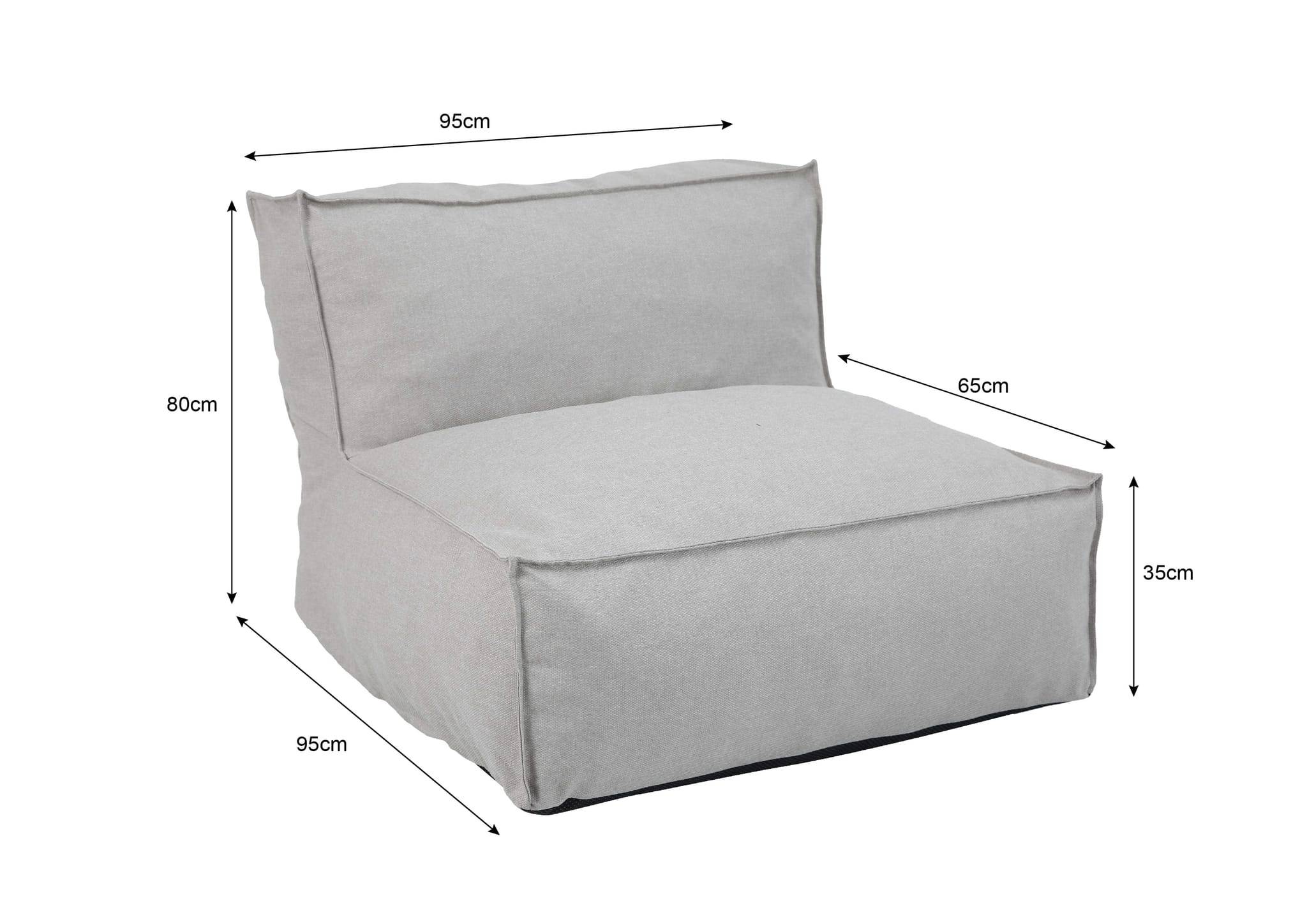 Ecloz - Fauteuil de jardin en tissu crème Fluffy ECLOZ - Imagen 3
