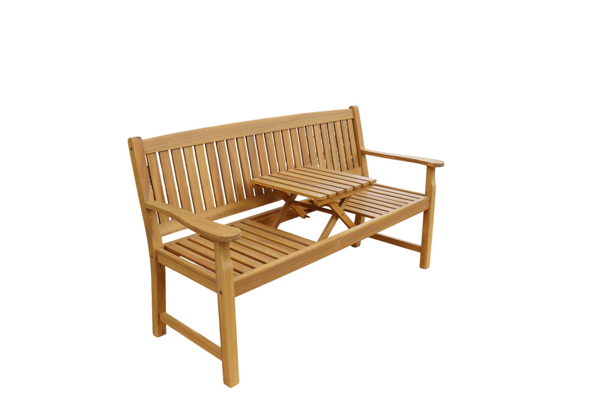 Ecloz - Banc de jardin bois avec tablette 3 personnes Fallone ECLOZ - Image 2