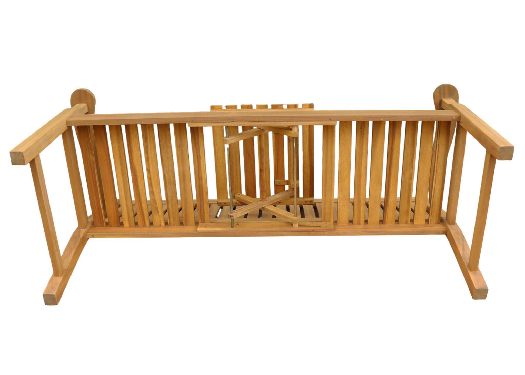 Ecloz - Banc de jardin bois avec tablette 3 personnes Fallone ECLOZ - Image 3
