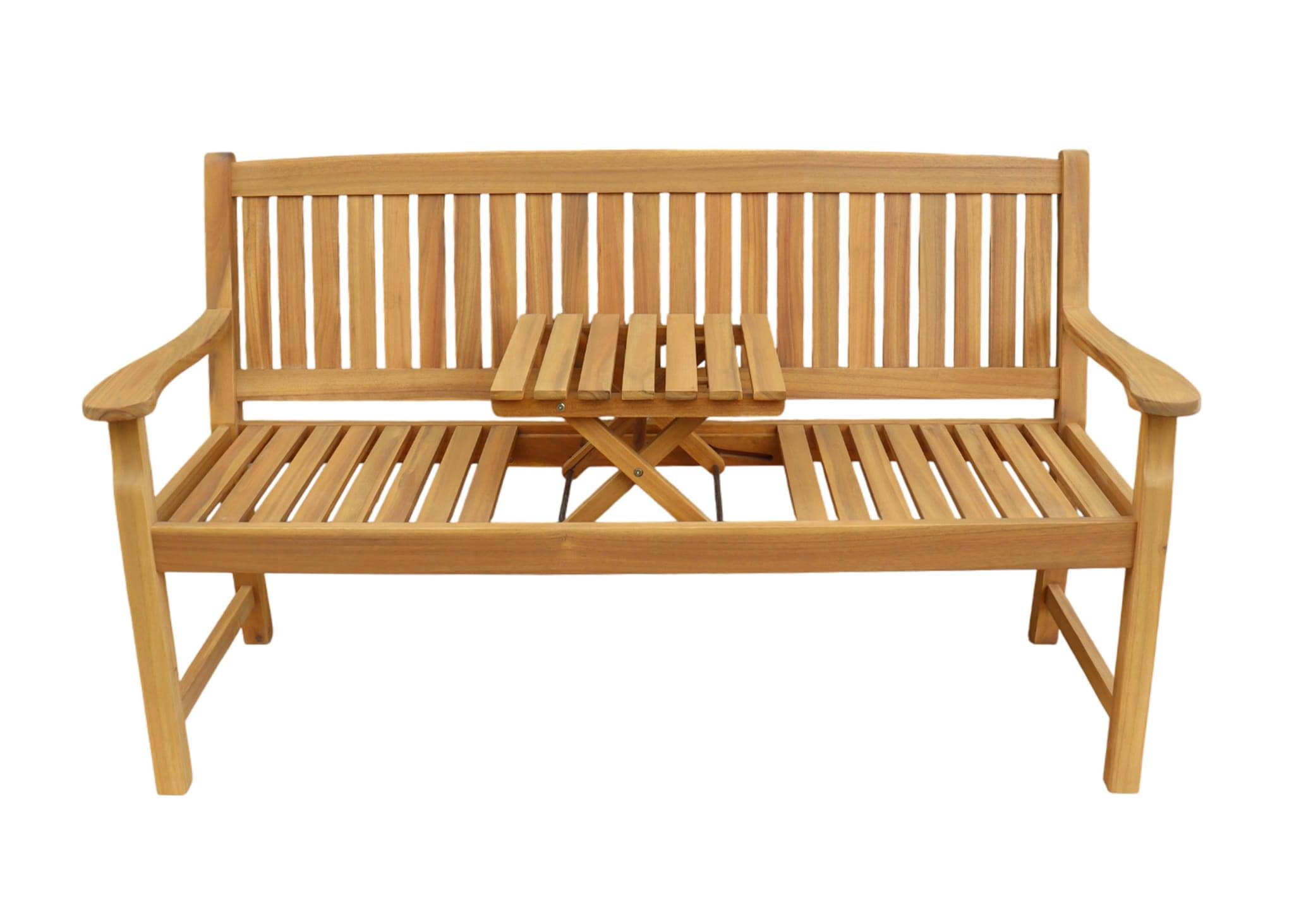 Ecloz - Banc de jardin bois avec tablette 3 personnes Fallone ECLOZ - Image 5