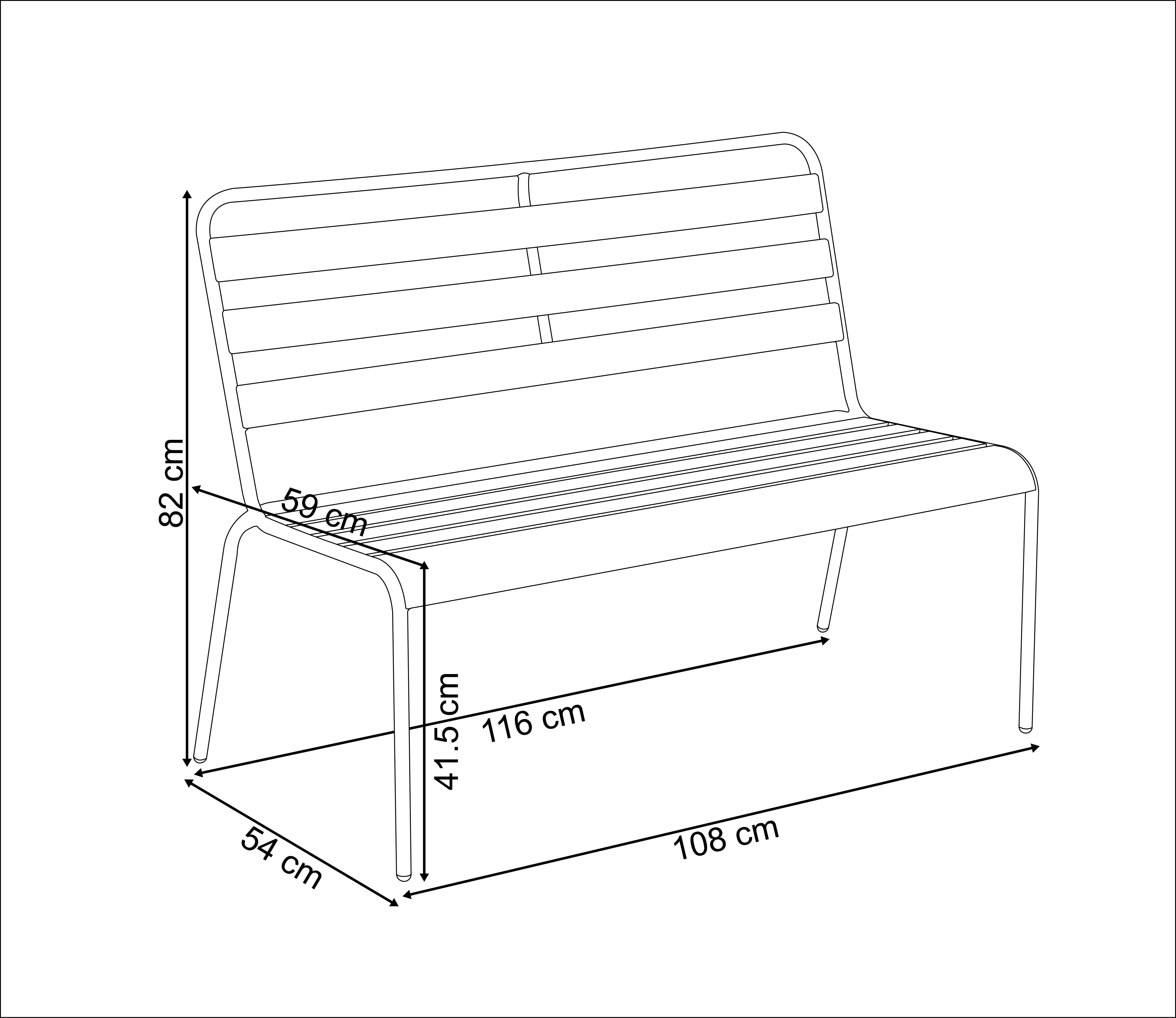 Ecloz - Banc de jardin acier 2 places vert Fanny ECLOZ - Imagen 2