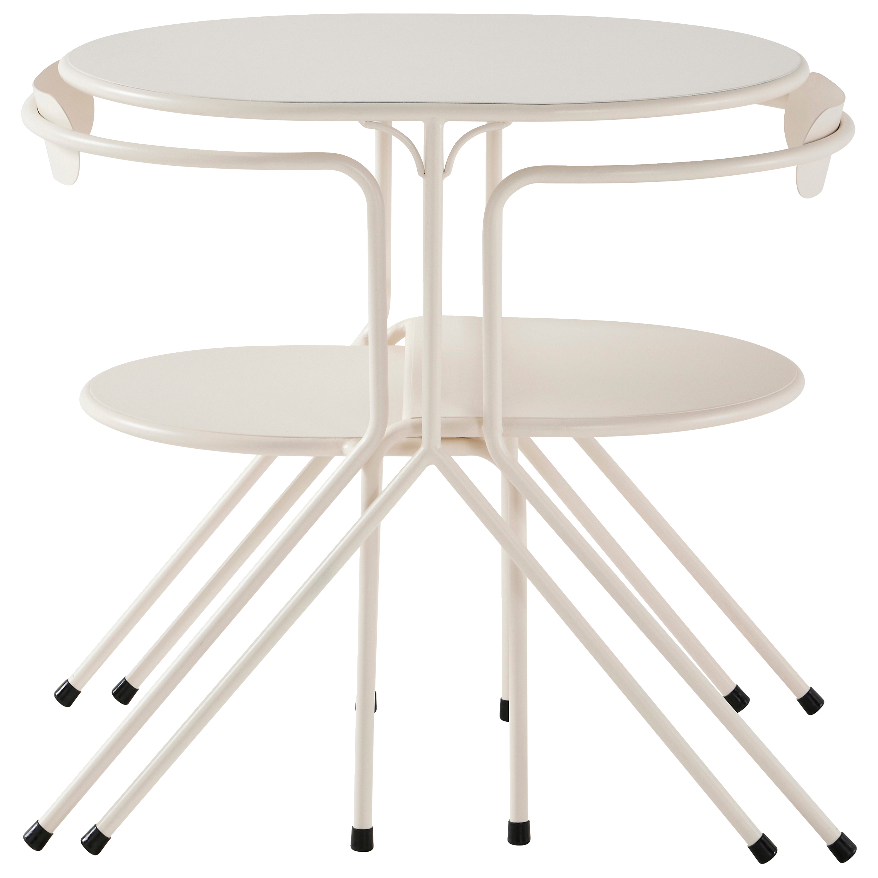 Ecloz - Salon de jardin balcon encastrable acier 2 personnes sable Floreal ECLOZ - Image 10
