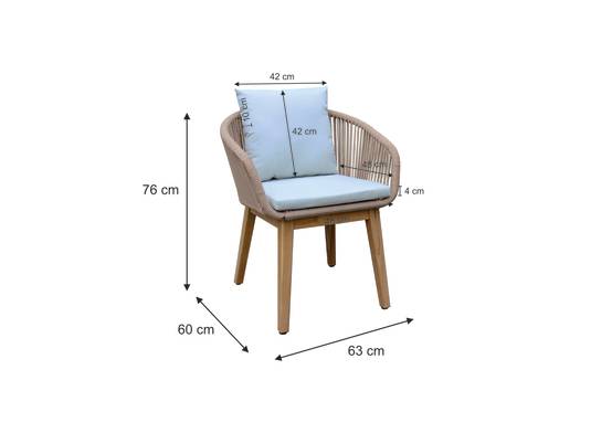 Ecloz - Fauteuil de jardin repas cordage et bois Fiora ECLOZ - Image 6