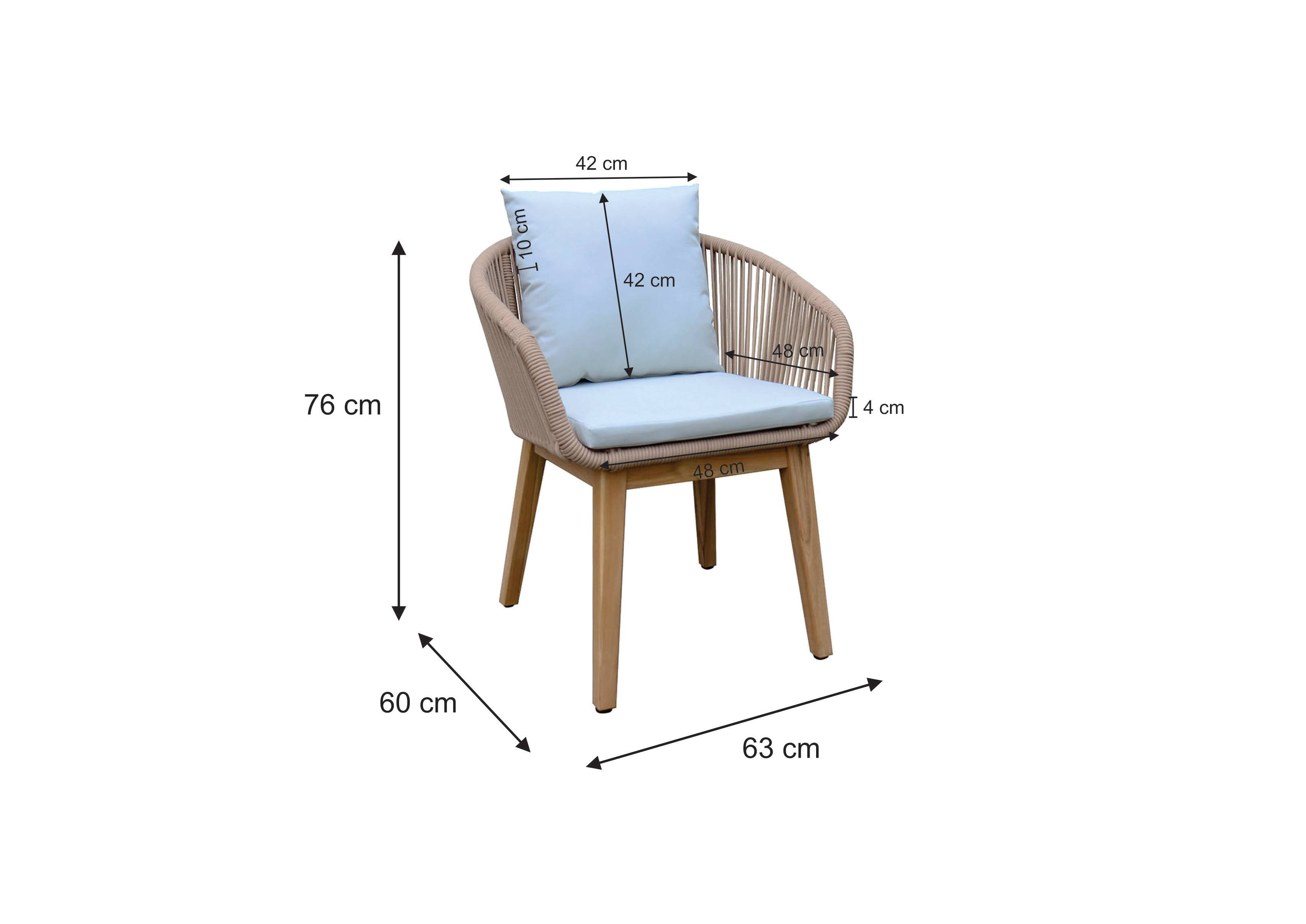 Ecloz - Fauteuil de jardin repas cordage et bois Fiora ECLOZ - Image 6