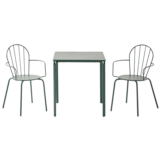 Ecloz - Salon de jardin balcon acier 2 personnes vert Franz - ECLOZ - Image 6