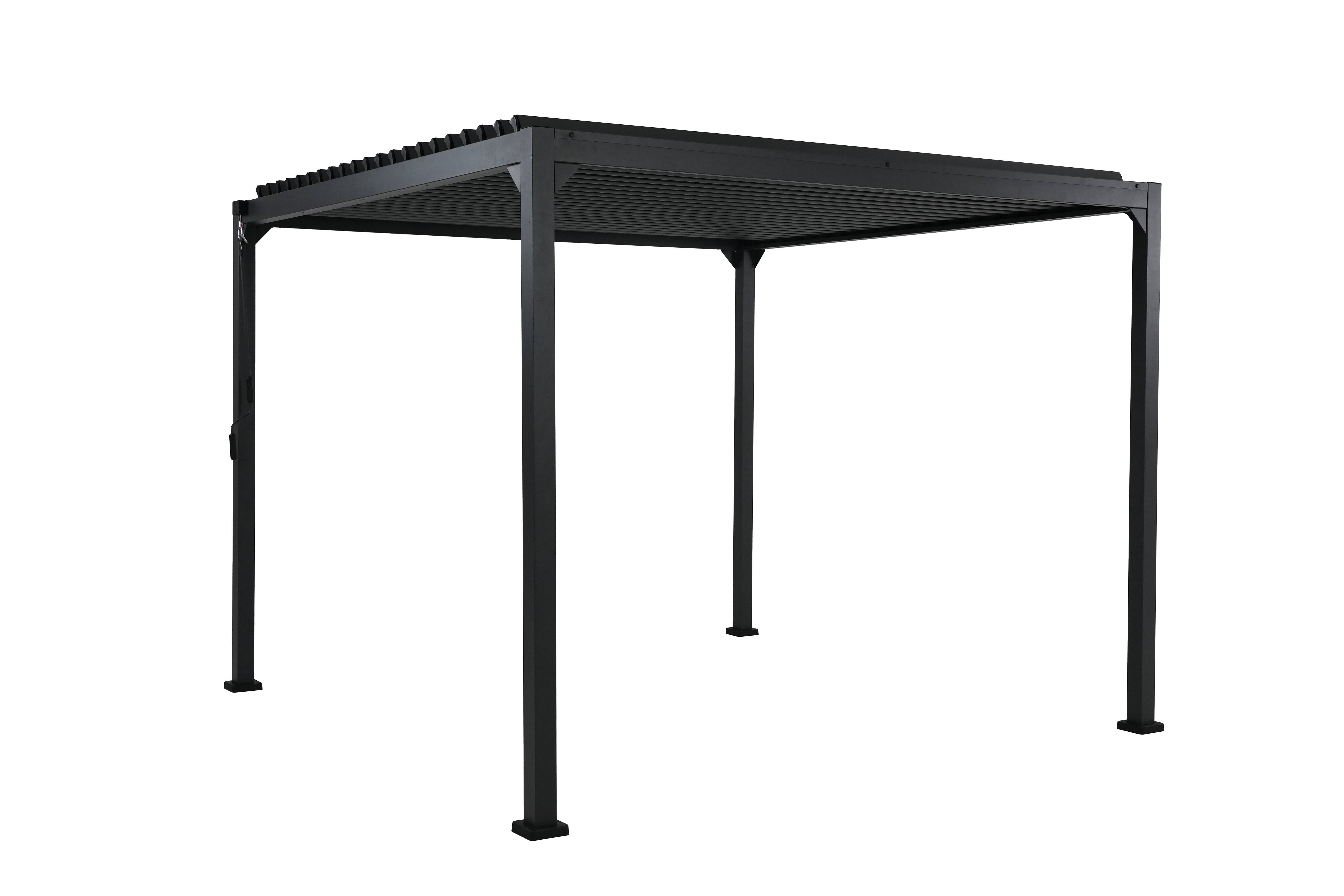 Ecloz - Pergola bioclimatique 3x4m alu acier anthracite ECLOZ