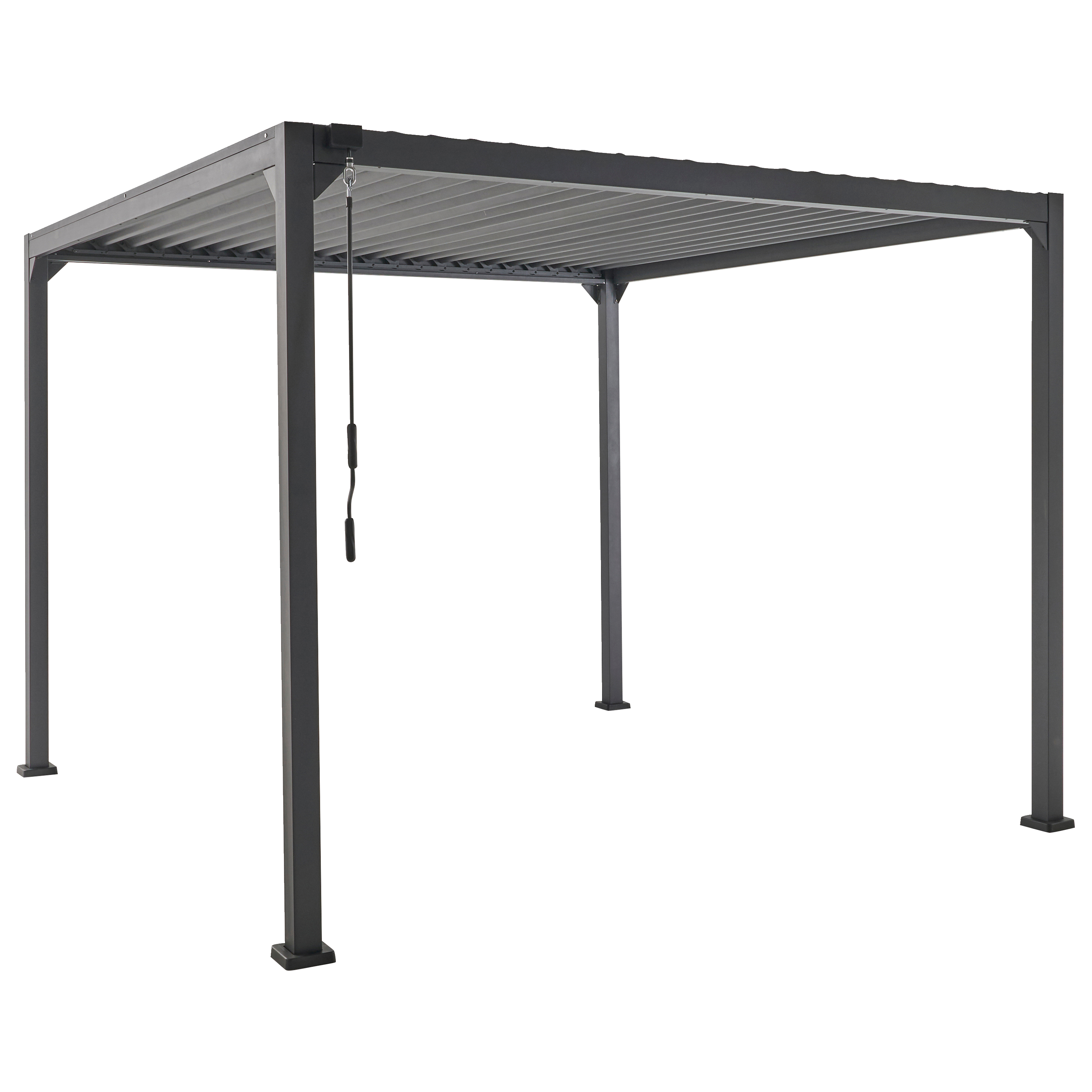 Ecloz - Pergola bioclimatique 3x3m alu acier anthracite ECLOZ - Image 4
