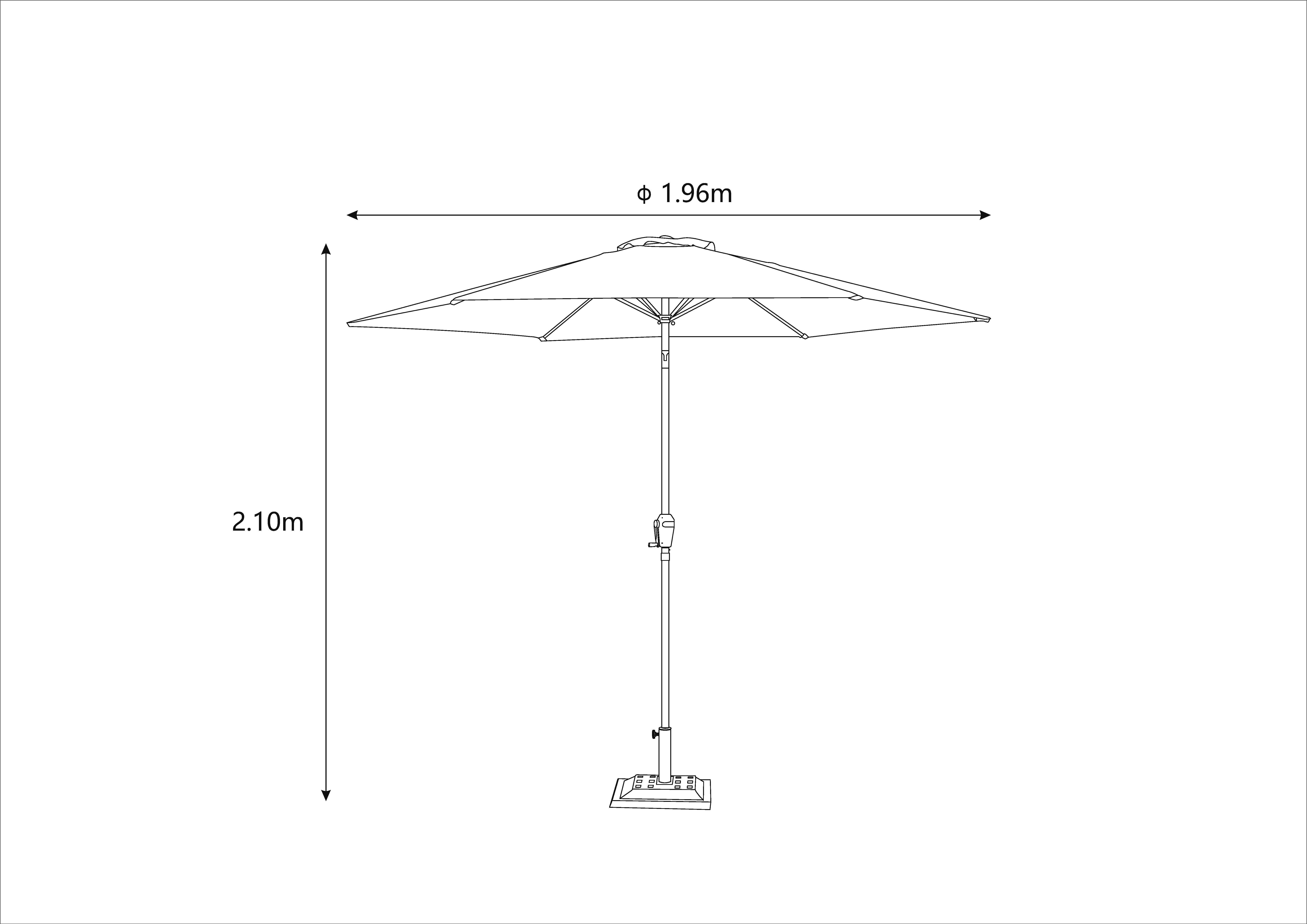 Ecloz - Parasol droit rond 2m Franca ECLOZ - Imagen 2