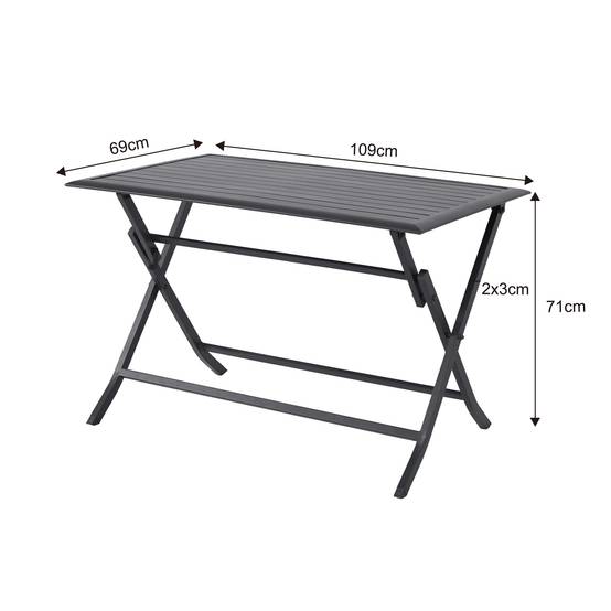 Ecloz - Table de jardin rectangulaire pliante aluminium 4 personnes Ferrand anthracite ECLOZ - Image 2
