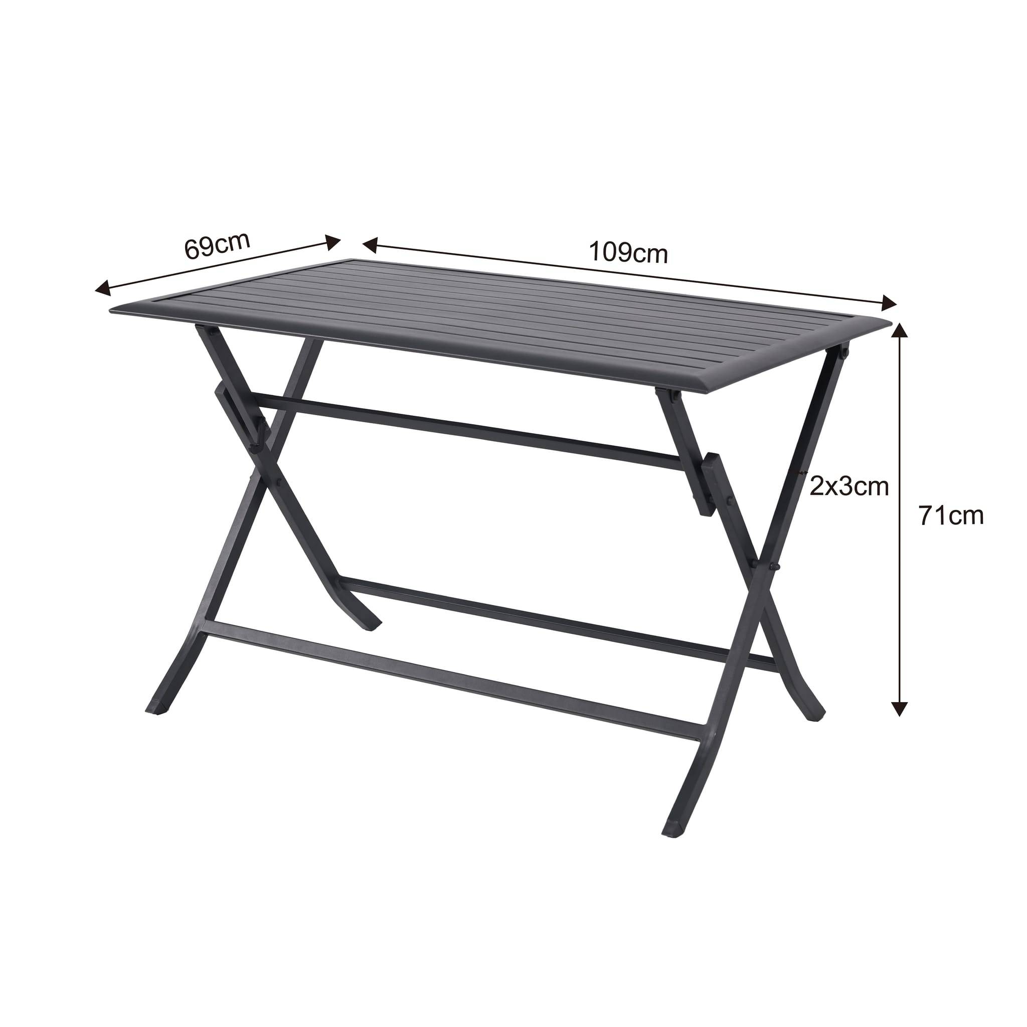 Ecloz - Table de jardin rectangulaire pliante aluminium 4 personnes Ferrand anthracite ECLOZ - Image 2