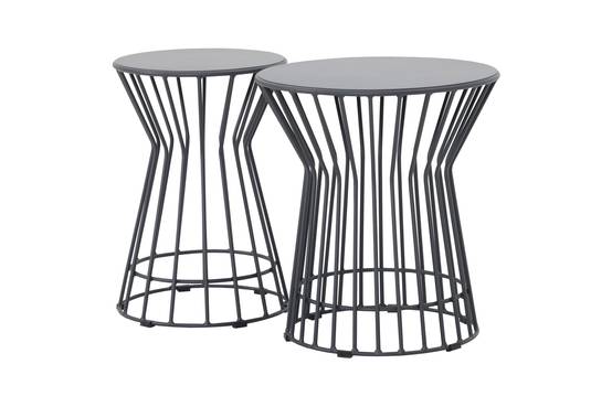Ecloz - Ensemble 2 tables d'appoint de jardin acier anthracite Francette ECLOZ - Image 3
