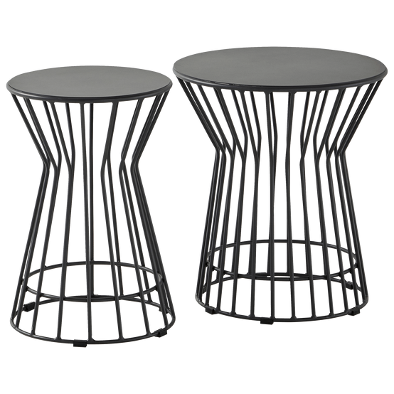 Ecloz - Ensemble 2 tables d'appoint de jardin acier anthracite Francette ECLOZ - Image 7