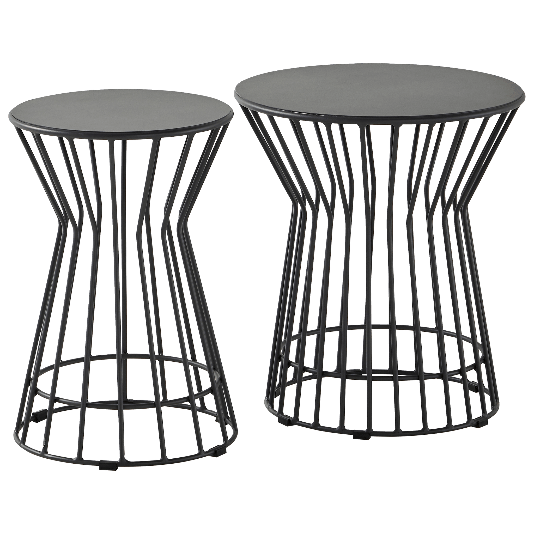 Ecloz - Ensemble 2 tables d'appoint de jardin acier anthracite Francette ECLOZ - Image 7