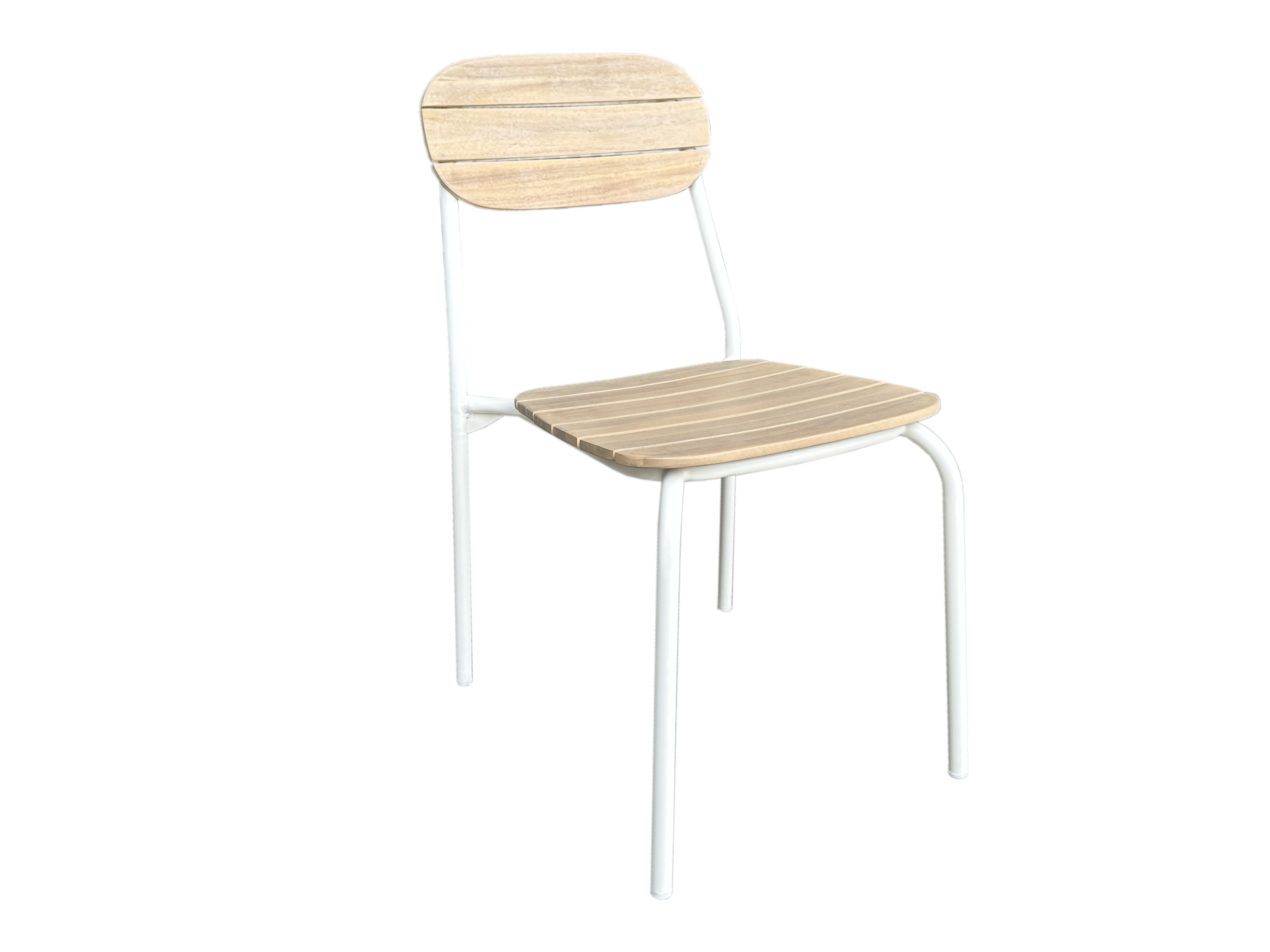 Ecloz - Chaise de jardin acier bois empilable écru Fedora ECLOZ - Image 1